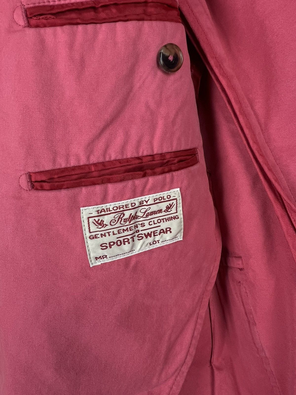 Polo Ralph Lauren Polo Ralph Lauren Pink Cotton Blazer Custom Fit Size US S / EU 44-46 / 1 - 9 Thumbnail
