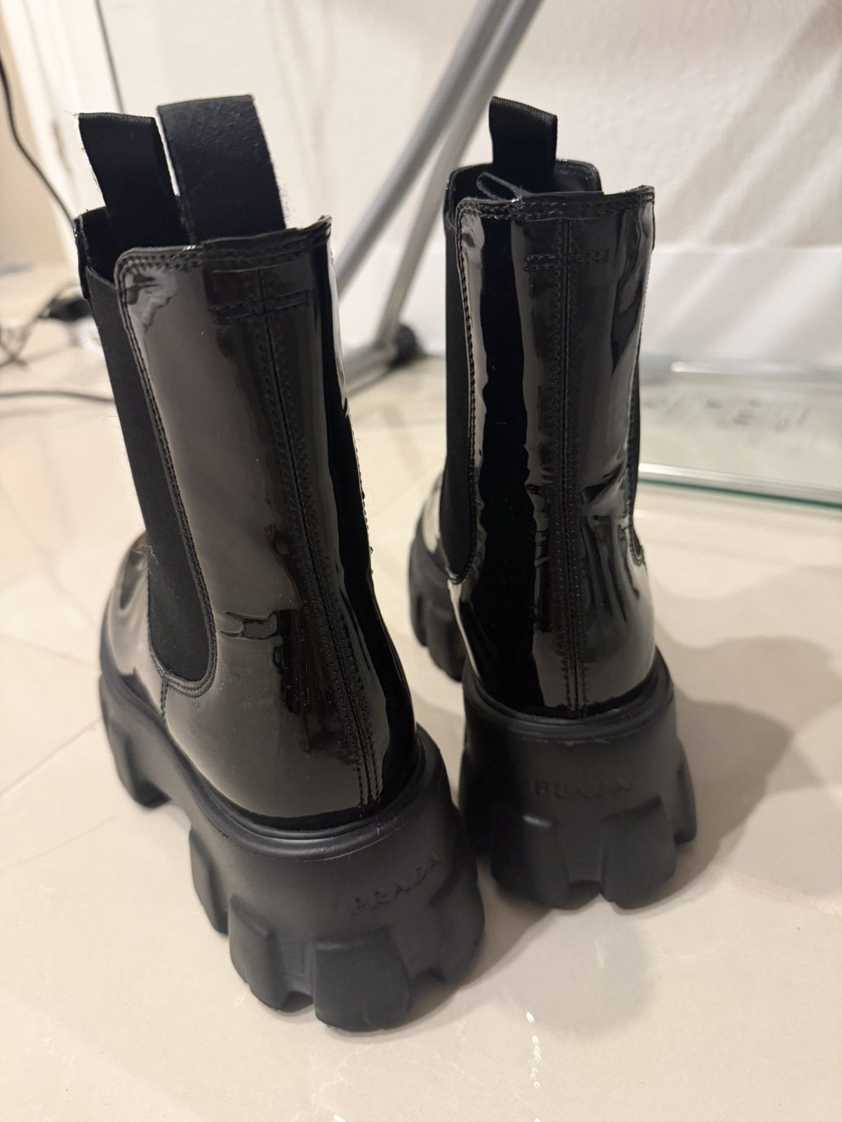 Prada PRADA MONOLITH ANKLE BOOTS SIZE 35.5 Size US 5.5 / IT 35.5 - 3 Thumbnail