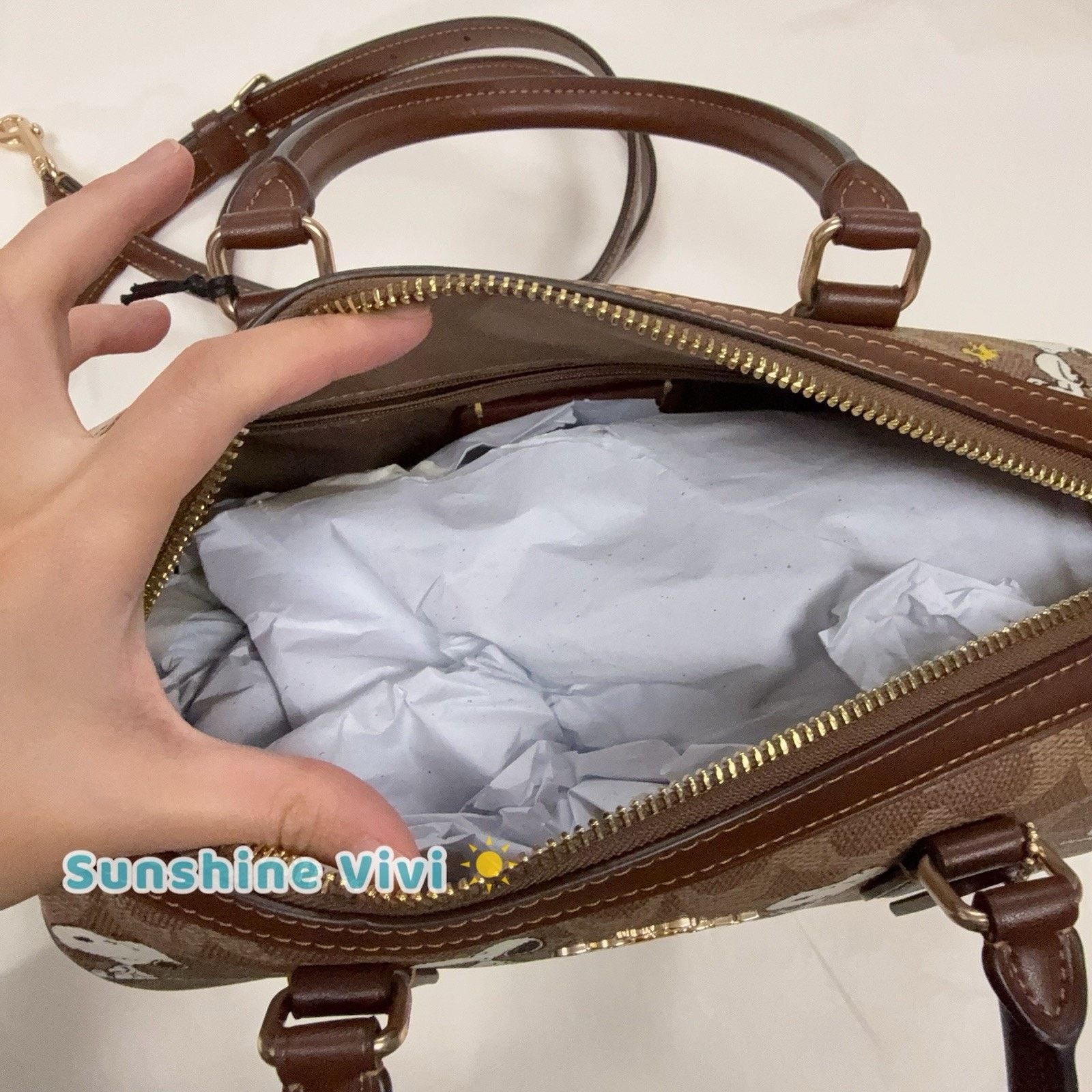Coach NWT Coach X Peanuts Rowan Satchel Bag Snoopy Print CBM33 Size ONE SIZE - 5 Thumbnail