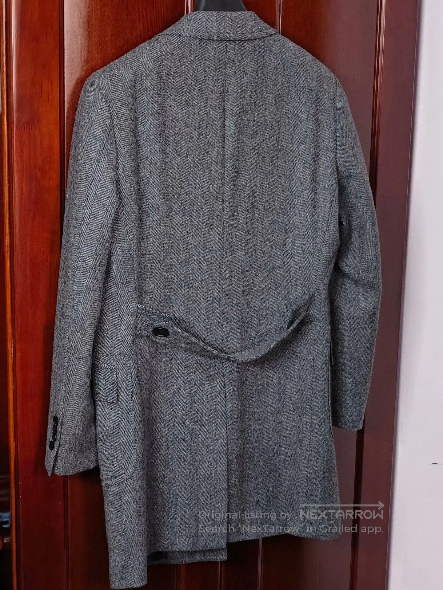 Japanese Brand Custom Gray Tweed Wool Polo Coat. Size US M / EU 48-50 / 2 - 8 Thumbnail
