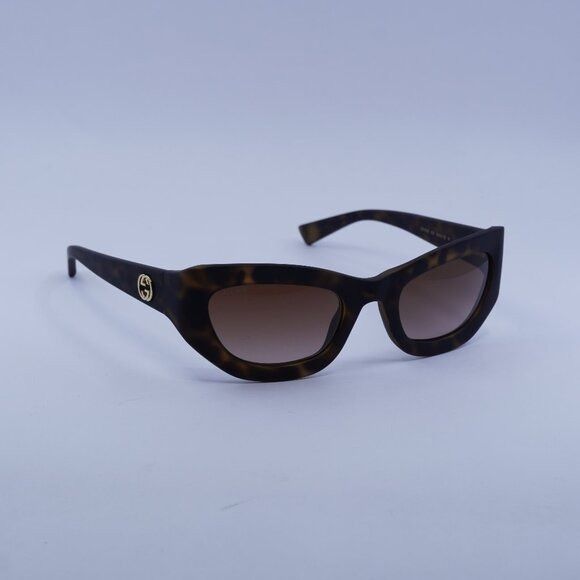 Gucci Gucci GG1784S 002 Sunglasses Dark Havana Cat Eye Frame Size ONE SIZE - 1 Thumbnail