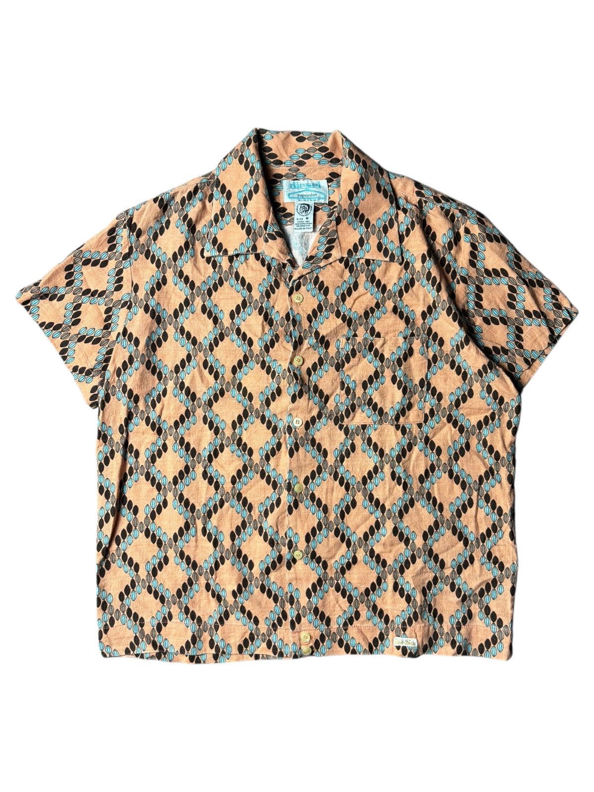 Diesel 1990s Diesel Supershirt Pattern Open Collar Shirt Size US M / EU 48-50 / 2 - 1 Thumbnail