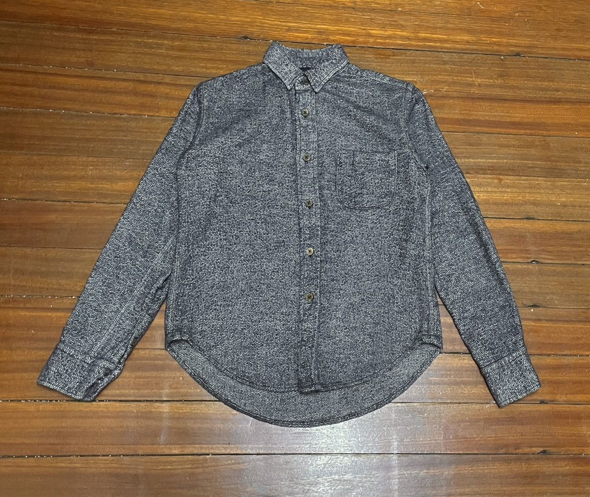 45rpm × Japanese Brand × Vintage Rare Design Vintage Japanese Brand 45rpm Wool Shirt 1990s Size US S / EU 44-46 / 1 - 1 Thumbnail