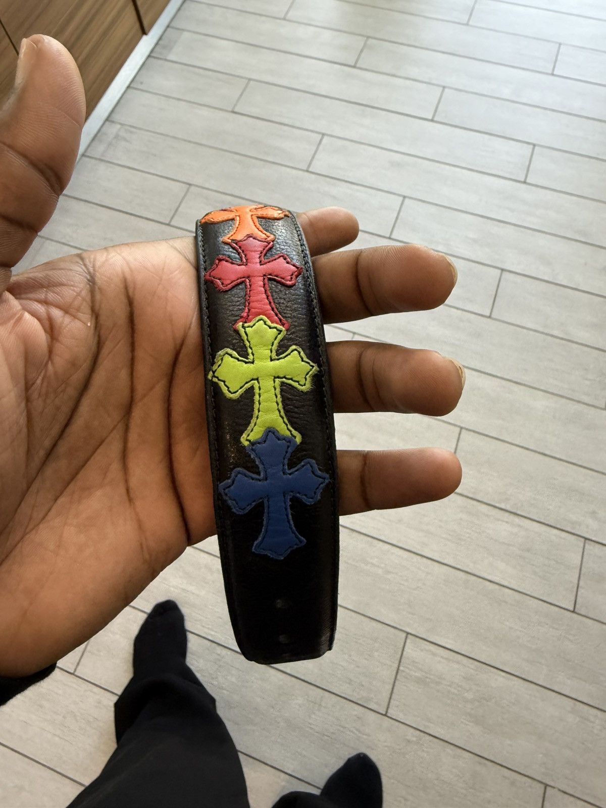 Chrome Hearts Multicolor Rainbow Cross Strap Size 38 - 3 Thumbnail