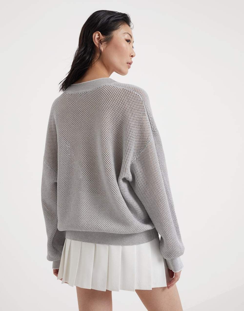 Brunello Cucinelli o1la1rc1a0425 Cardigan in Silver Size S / US 4 / IT 40 - 3 Thumbnail