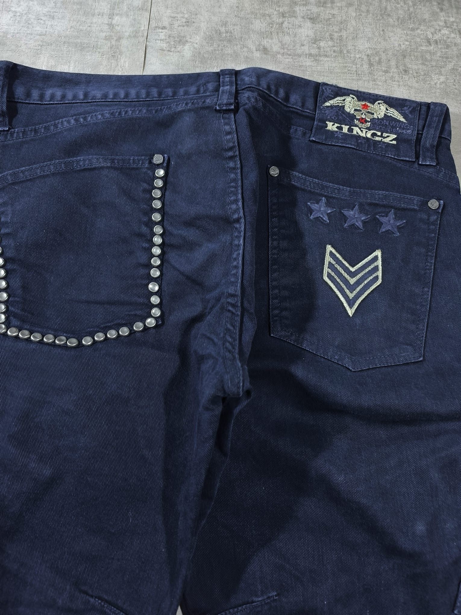 Hysteric Glamour faded number nine type Kingz studded military cargo jeans Size US 34 / EU 50 - 6 Thumbnail