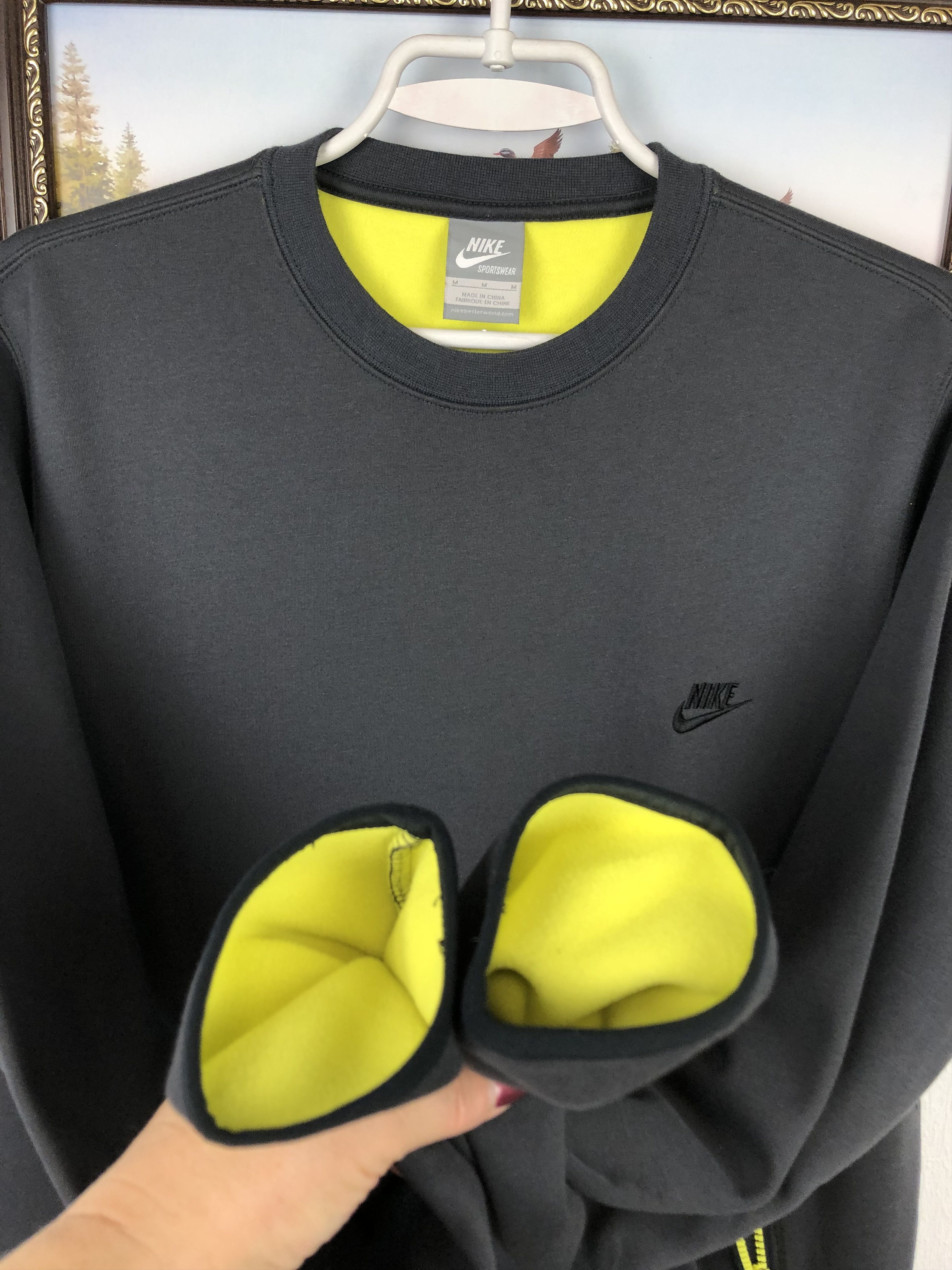 Nike Vintage Nike Swoosh Gray Sweatshirt Mens Crewneck Y2K Rare Size US M / EU 48-50 / 2 - 5 Thumbnail