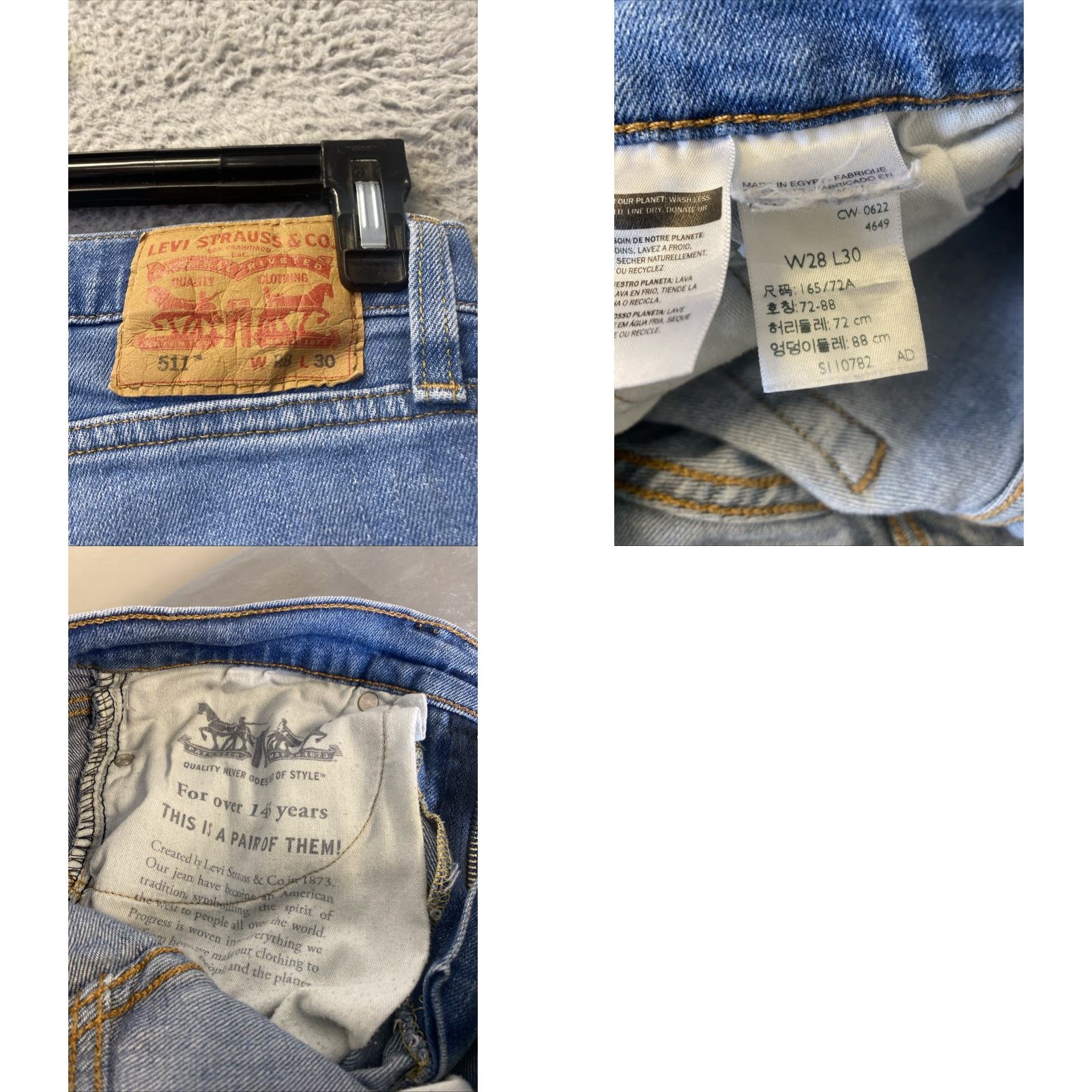 Levi's Levi's Jeans Slim 511 Men 28x30 Blue Low Rise Flex Stretch Denim 5-Pocket Tapered Regular Size Type Mens Size US 28 / EU 44 - 8 Thumbnail