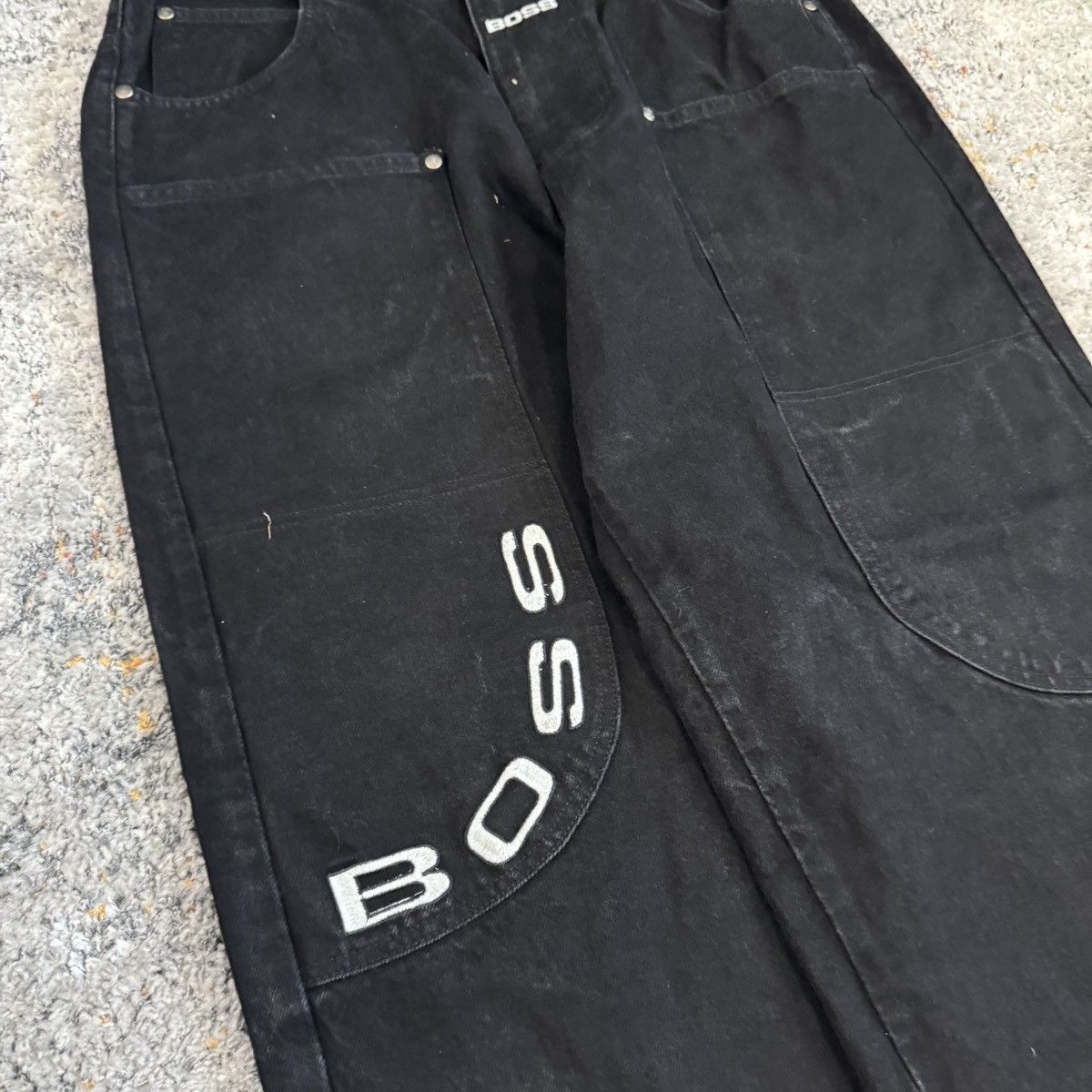JNCO × Vintage Crazy Vintage boss baggy wide leg double knee unique jeans Size US 34 / EU 50 - 5 Thumbnail