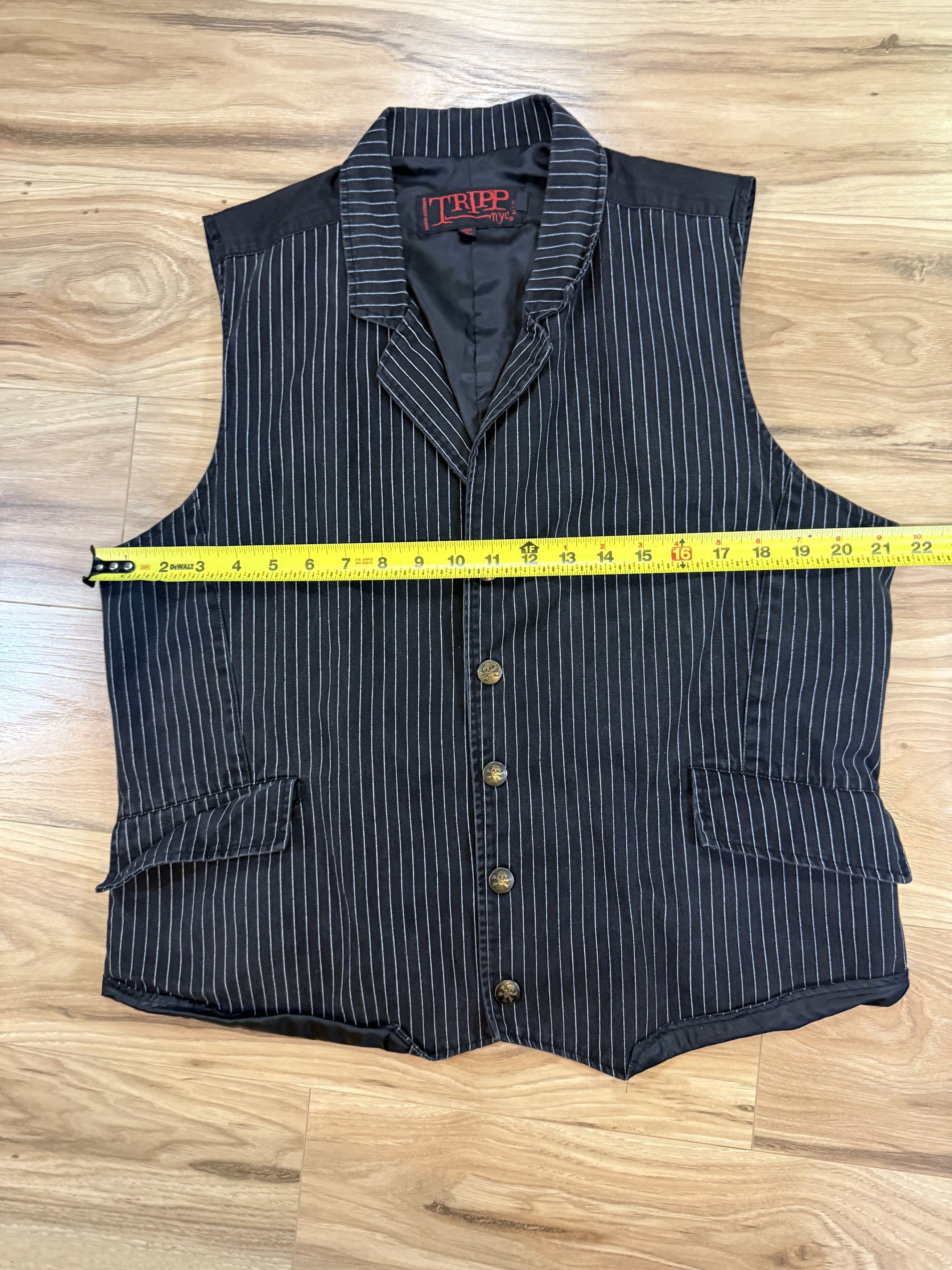 Tripp NYC Tripp NYC Pinstripe Punk Vest Black White L Size US L / EU 52-54 / 3 - 4 Thumbnail