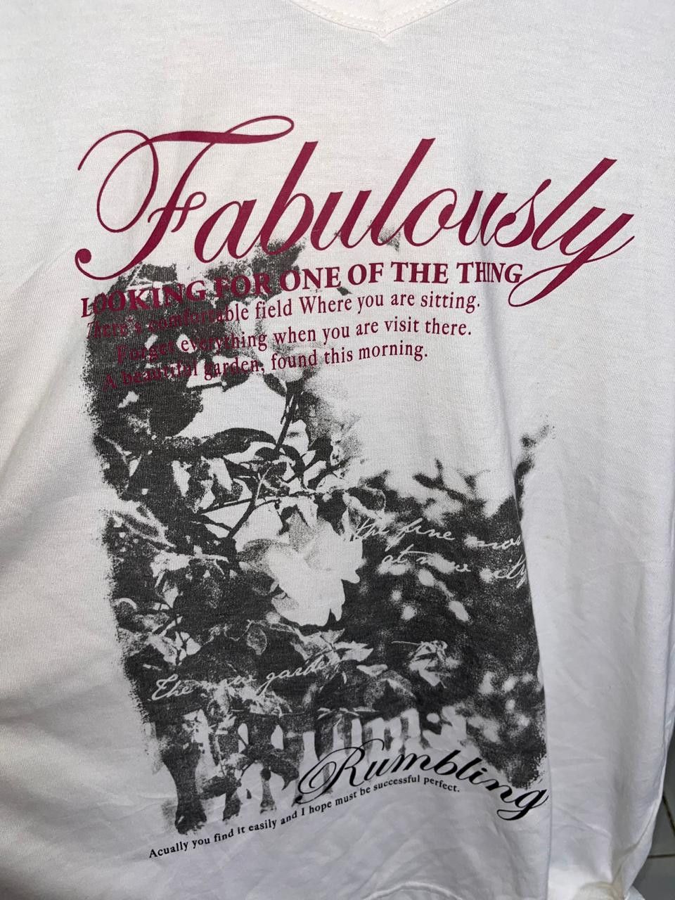 Japanese Brand Japanese Y2K Fabulousy Poem V Neck Tee Size US S / EU 44-46 / 1 - 7 Thumbnail