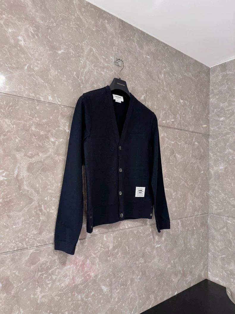 Thom Browne Thom Browne size1 Dark blue cotton embroidered cardigan Size US S / EU 44-46 / 1 - 1 Thumbnail
