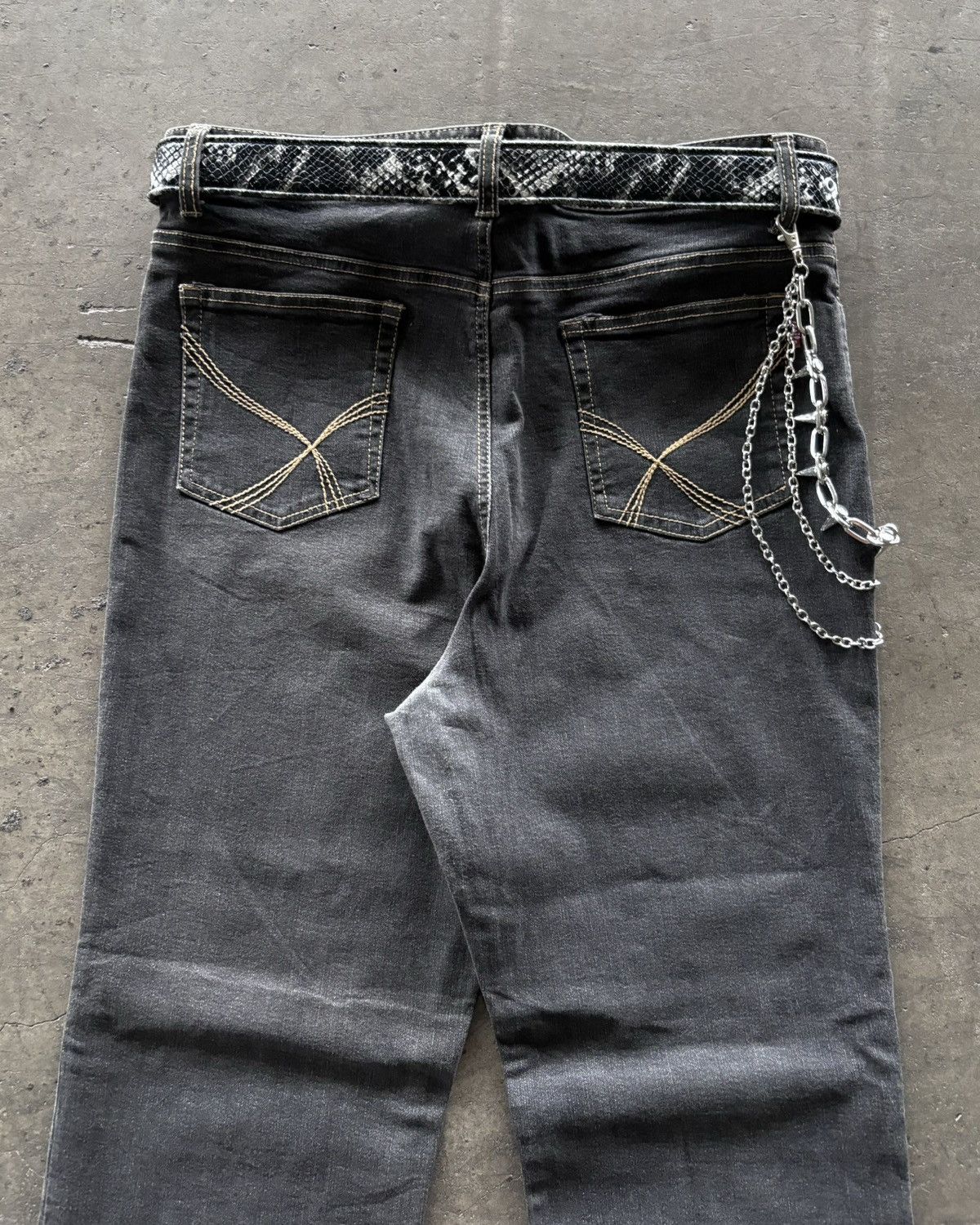 14th Addiction × Japanese Brand × KMRii 2000s Facile Washed Black Flared Denim Pants Size US 32 / EU 48 - 5 Thumbnail