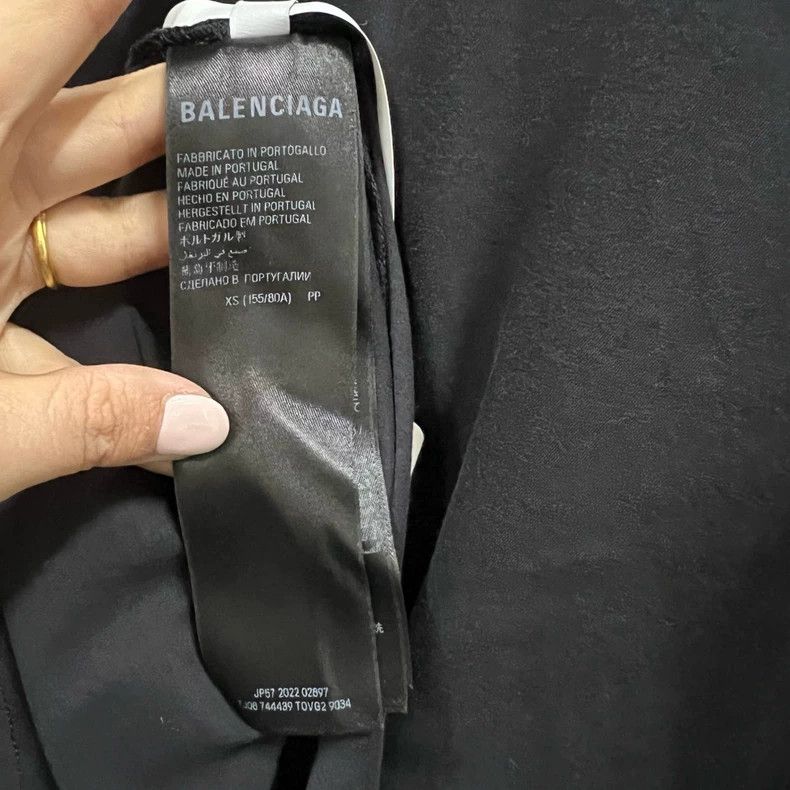 Balenciaga Balenciaga Black Letter Printed Short Sleeve Round Neck Size US XS / EU 42 / 0 - 6 Thumbnail