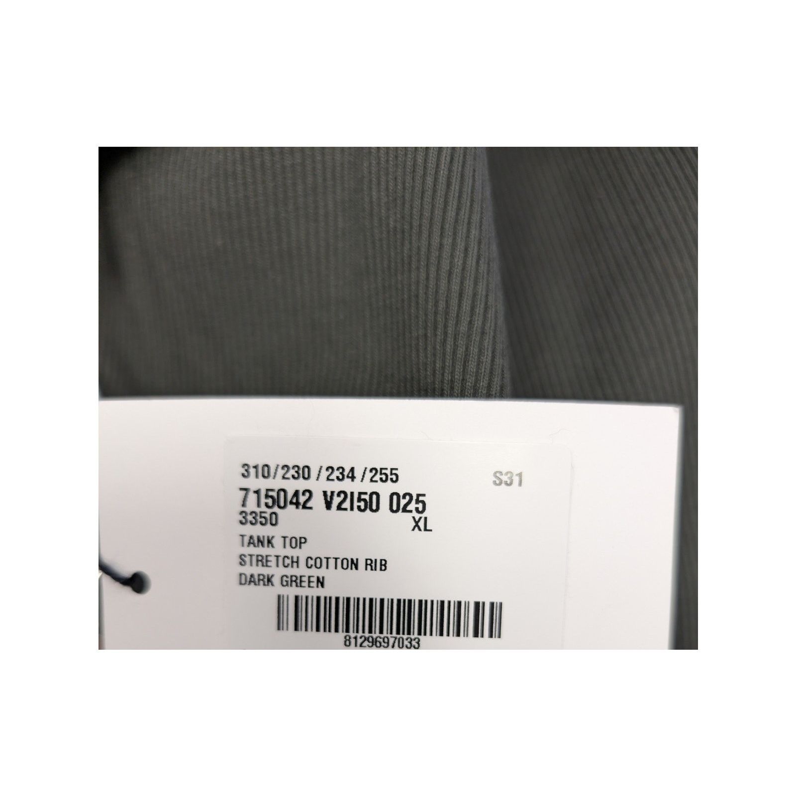 Bottega Veneta o1rshd1 Stretch Cotton Rib Tank Top in Dark Green Size US XL / EU 56 / 4 - 22 Thumbnail