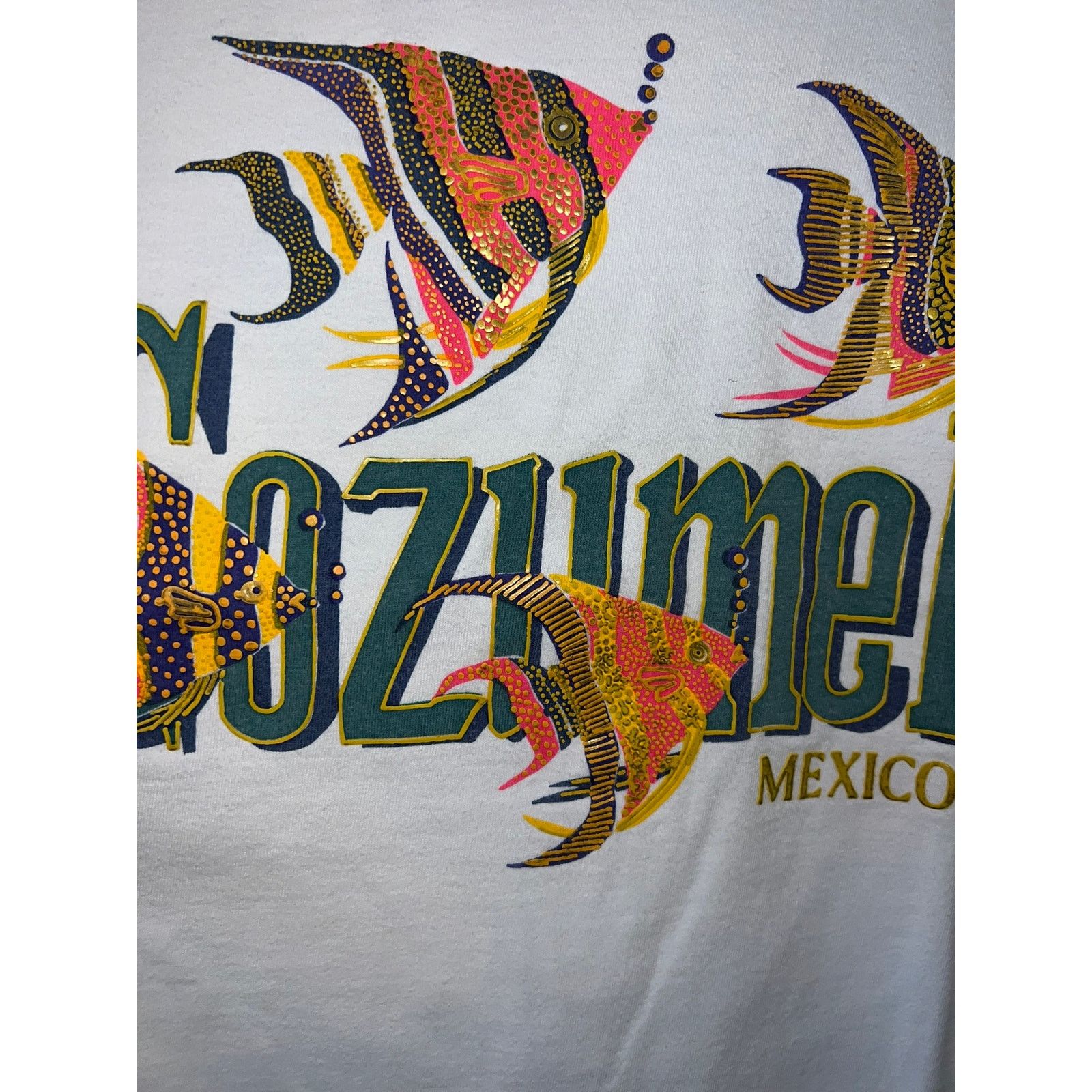 Vintage 90s Vintage Cozumel mexico Tropical Fish Fishes Shirt XL Size US XL / EU 56 / 4 - 3 Thumbnail