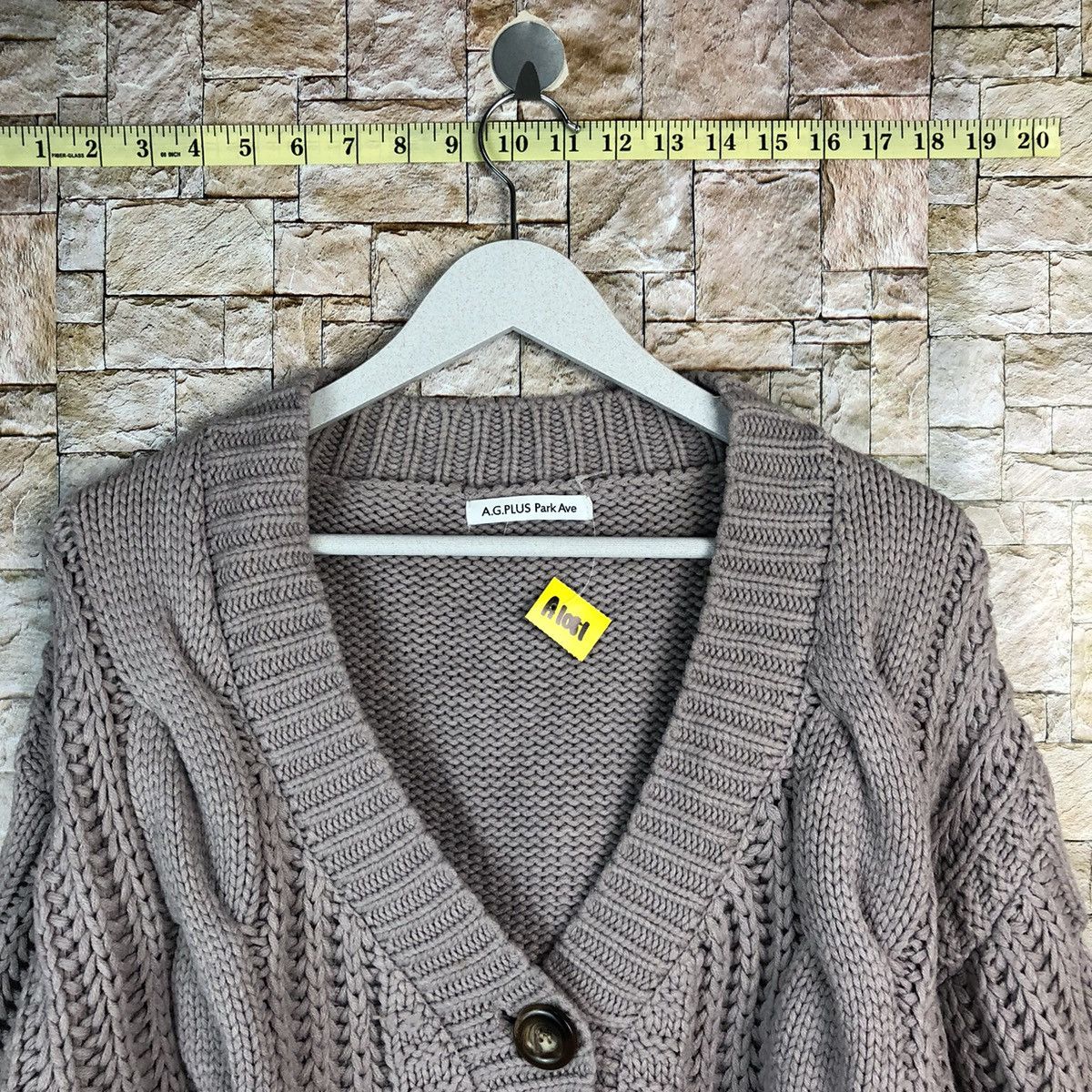 Aran Isles Knitwear A.G. Plus Park Ave Purple Cardigan cable Knitwear #A1081 Size L / US 10 / IT 46 - 4 Thumbnail