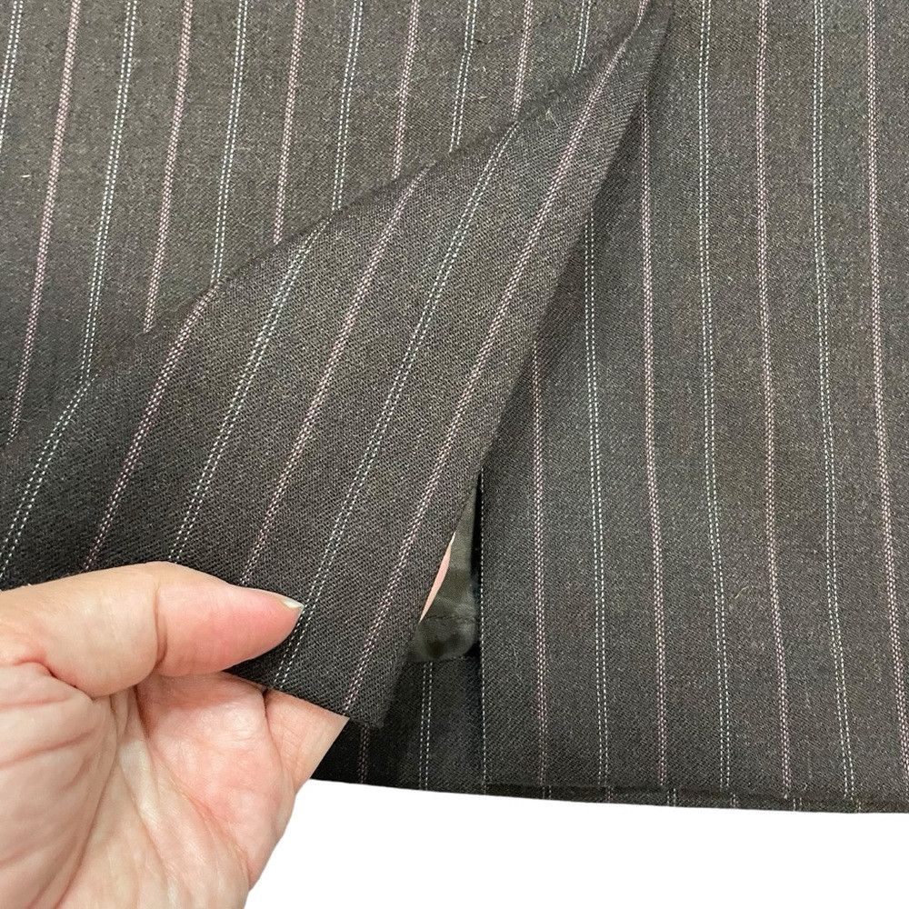 Other Alfred Dunner Wool Brown Striped Pencil Skirt Size 8 Petite Size 30" / US 8 / IT 44 - 4 Thumbnail