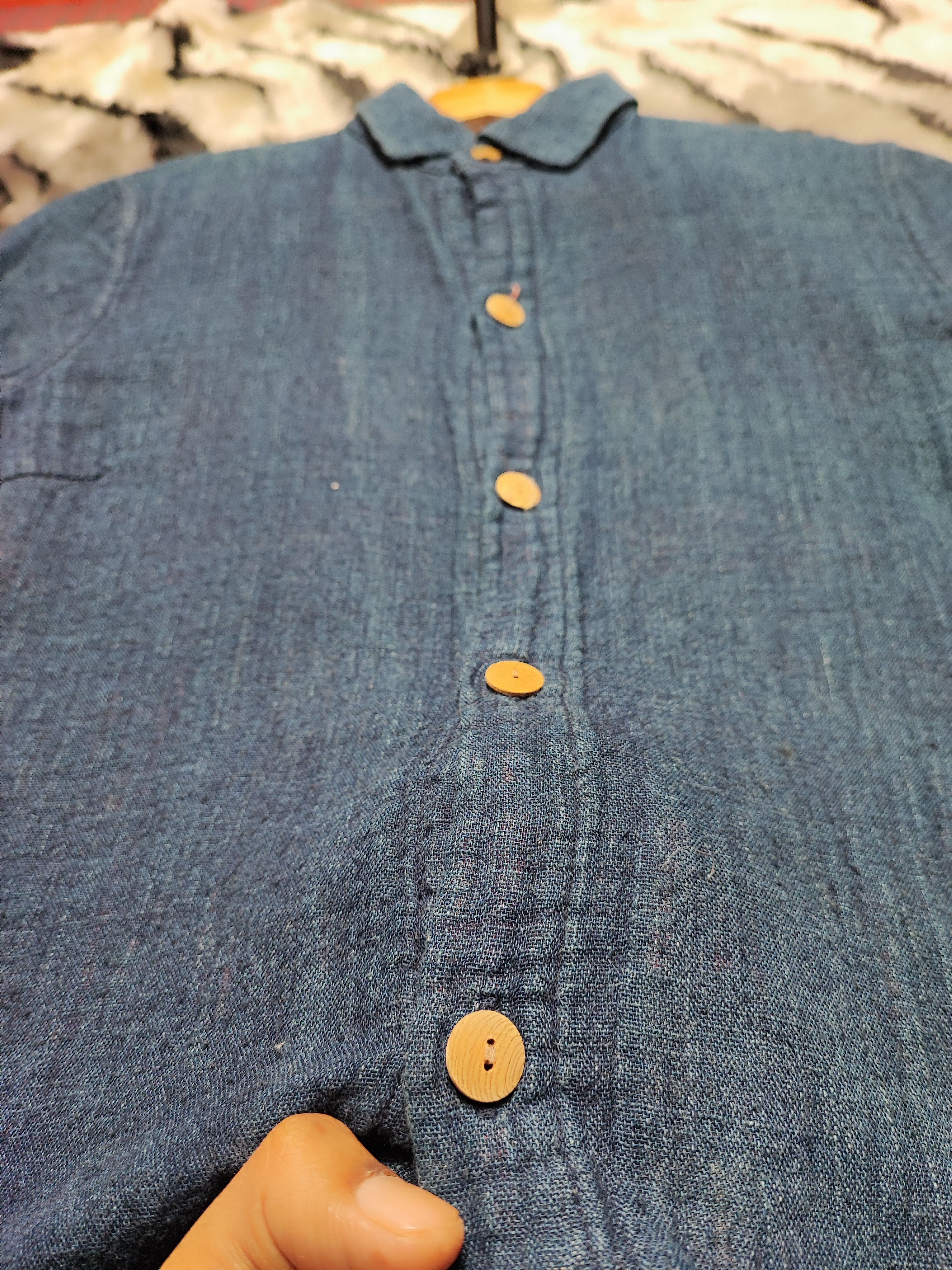45rpm Vintage 45rpm Indigo Dyed Plaid shirt Size US S / EU 44-46 / 1 - 5 Thumbnail