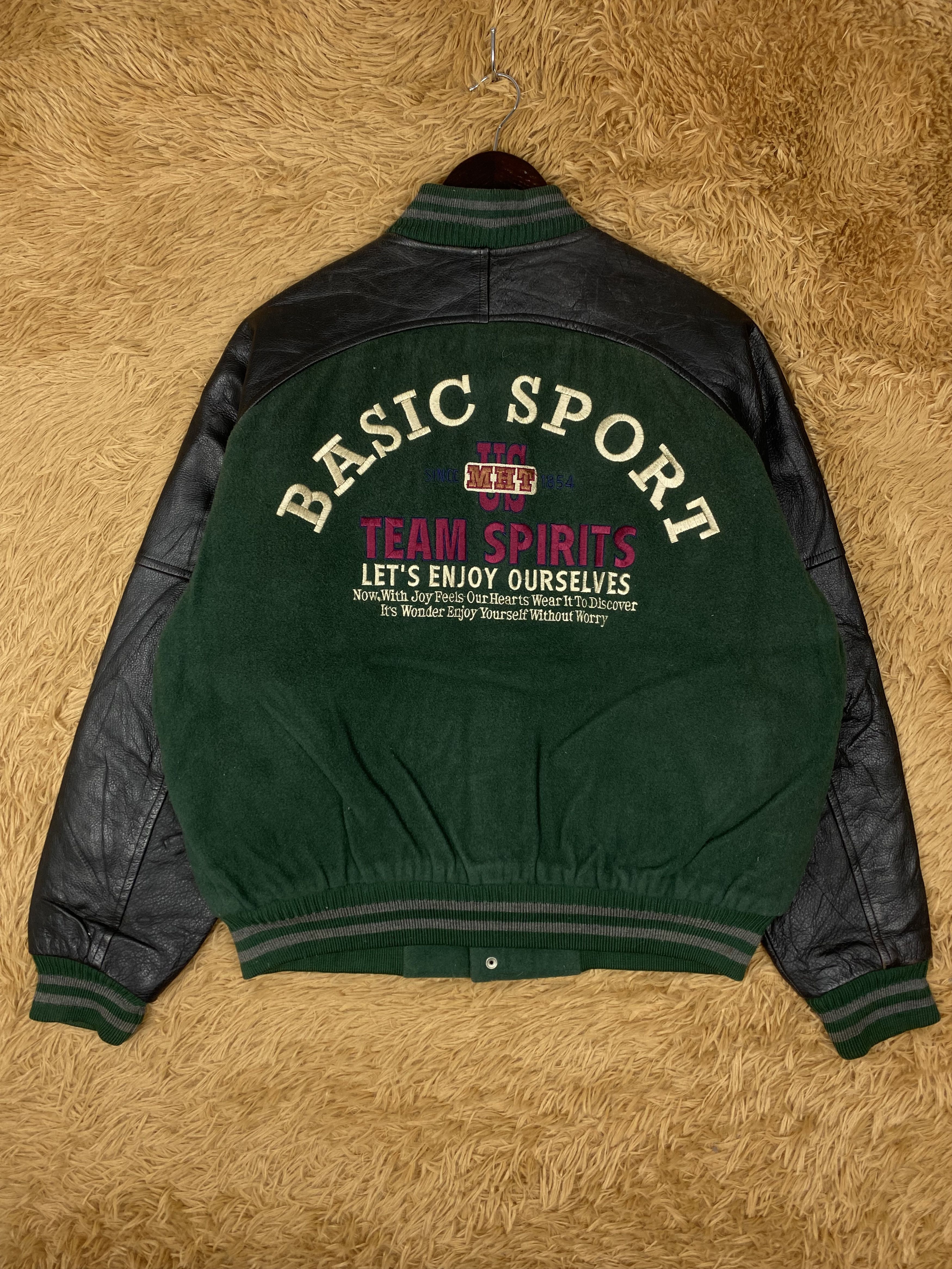 Japanese Brand Vintage Mac Hope Leather Sleeve Varsity Jacket DJ0205 Size US L / EU 52-54 / 3 - 6 Thumbnail