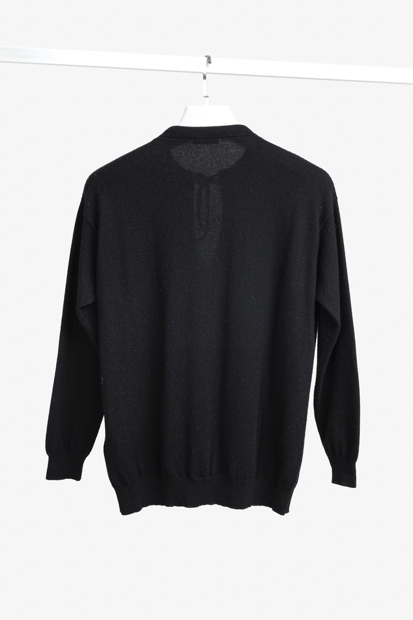 Brunello Cucinelli Brunello Cucinelli Black Cashmere Monili Bead Sweater Size L / US 10 / IT 46 - 2 Thumbnail