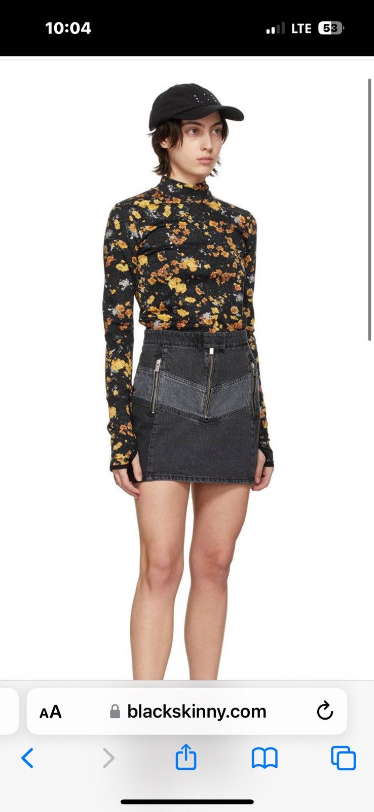 McQ Alexander McQueen MCQ BLACK DENIM MOTOR PANELED SKIRT Size 26" / US 2 / IT 38 - 19 Thumbnail