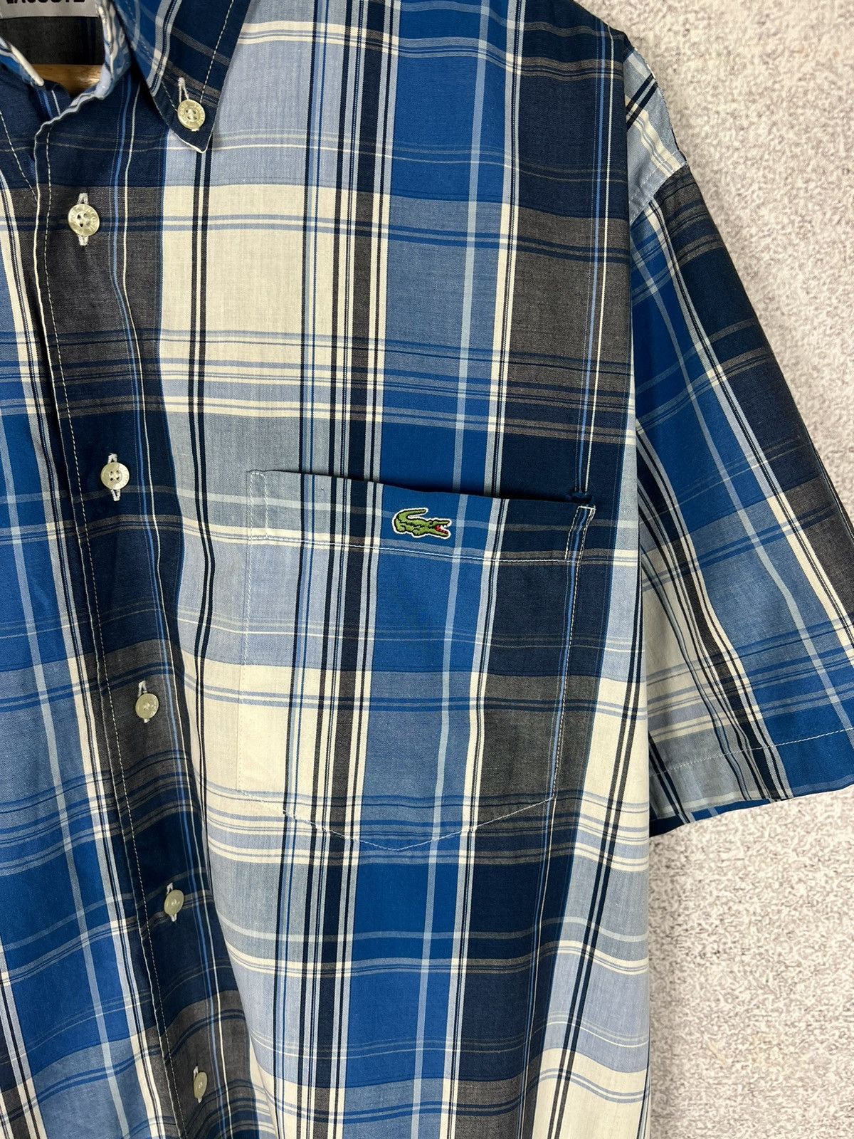Lacoste Vintage Lacoste Shirt Sleeve Check Shirt Size US XL / EU 56 / 4 - 3 Thumbnail
