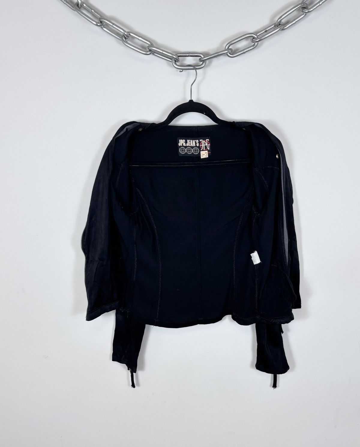 Jean Paul Gaultier Vintage Jean Paul Gaultier Women’s Black Biker Jacket Size S / US 4 / IT 40 - 17 Thumbnail