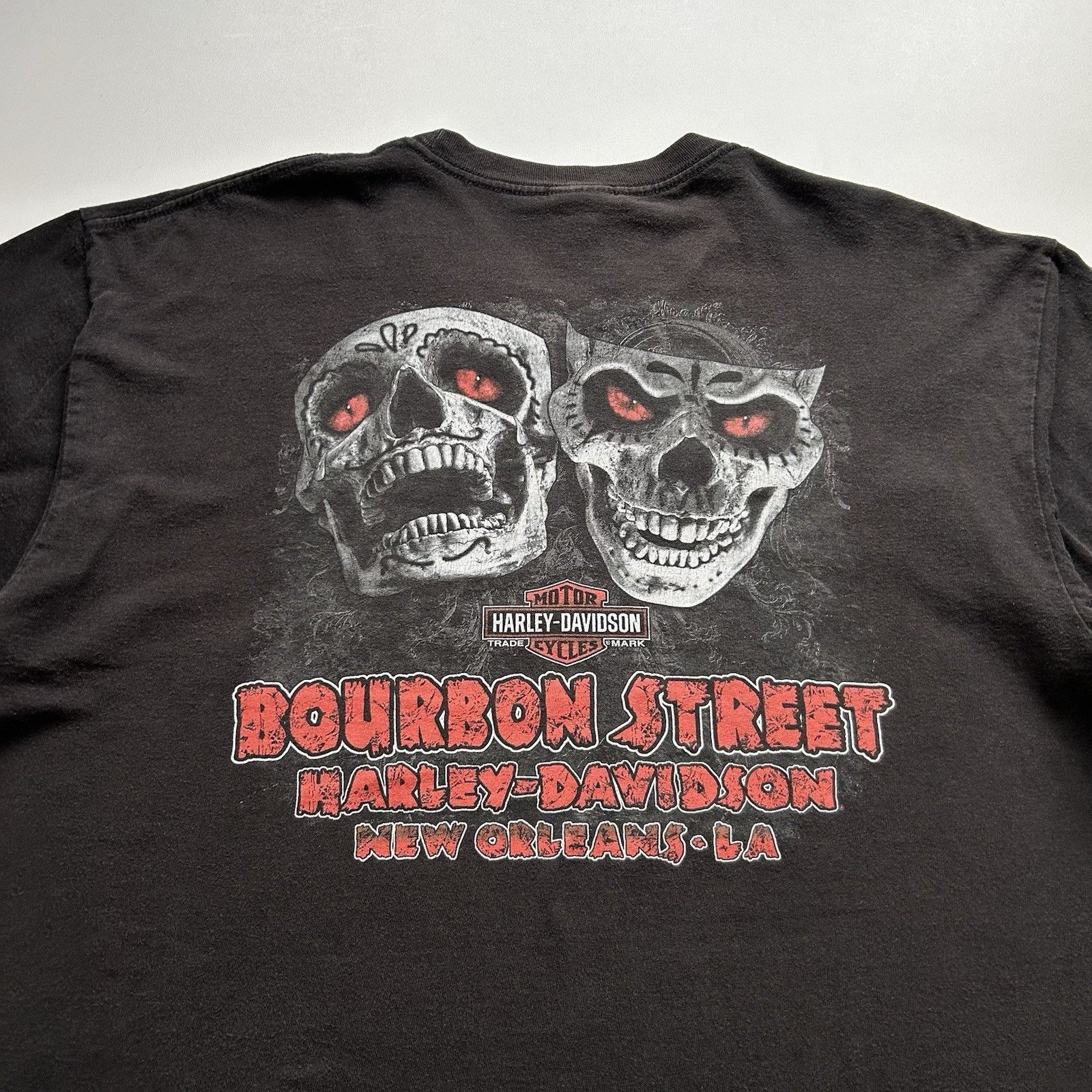 Harley Davidson Vintage Harley Davidson Shirt XL Y2K New Orleans Faded Black Size US XL / EU 56 / 4 - 2 Thumbnail