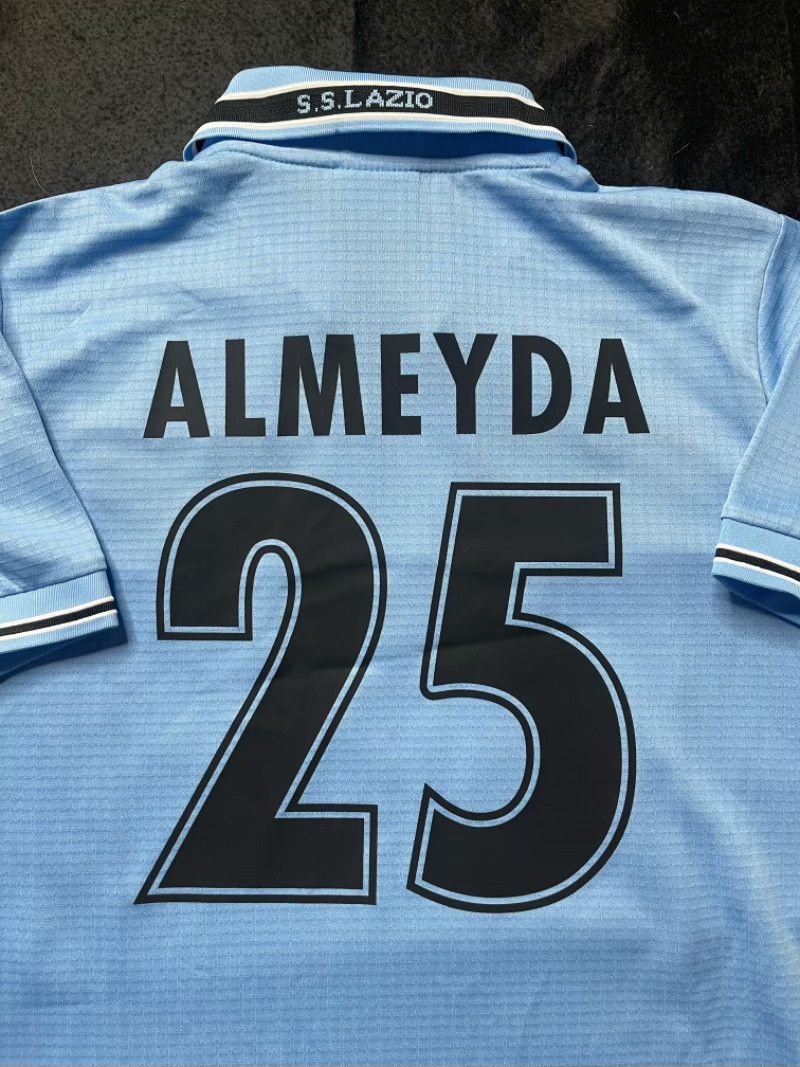 Vintage 1998-99 S.S.Lazio Aleymda Home Soccer Jersey Size US L / EU 52-54 / 3 - 3 Thumbnail