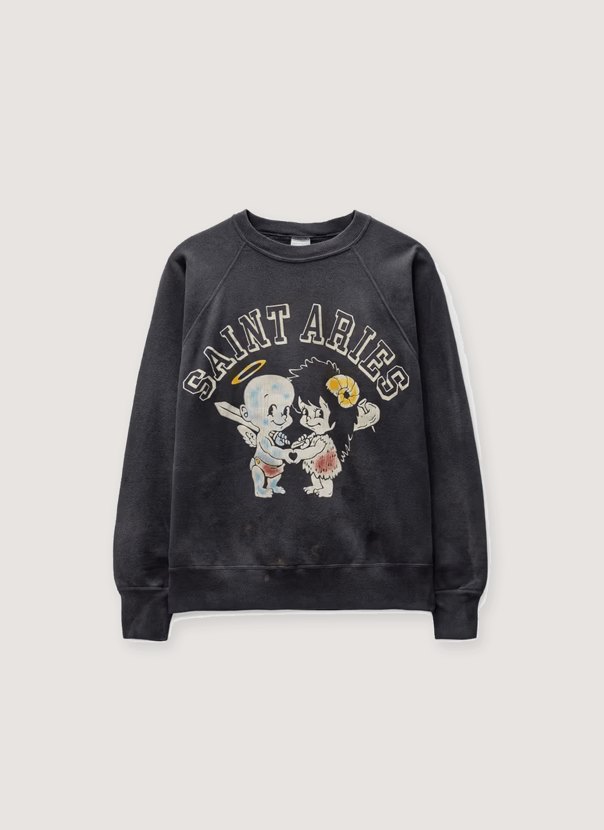 Saint Michael Saint Aries Crewneck Sweater Vintage Black Size US L / EU 52-54 / 3 - 1 Thumbnail