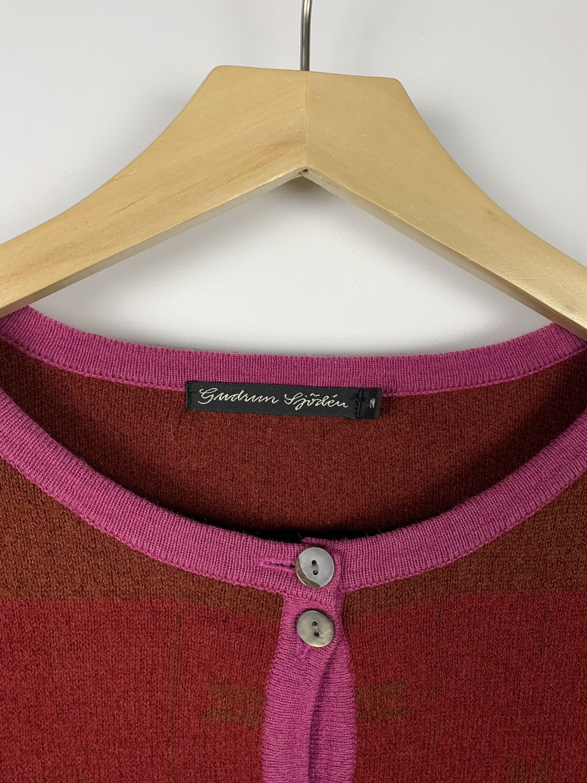 Gudrun Sjoden Gudrun Sjoden Winter Pattern Wool Long Cardigan Sweater Red Size M / US 6-8 / IT 42-44 - 8 Thumbnail