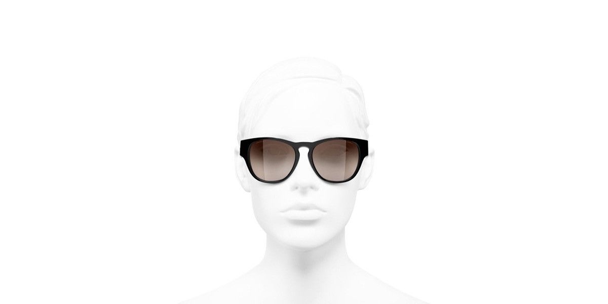 Chanel Chanel 5455-Q-B Black Acetate & Beige Leather Sunglasses Size ONE SIZE - 20 Thumbnail
