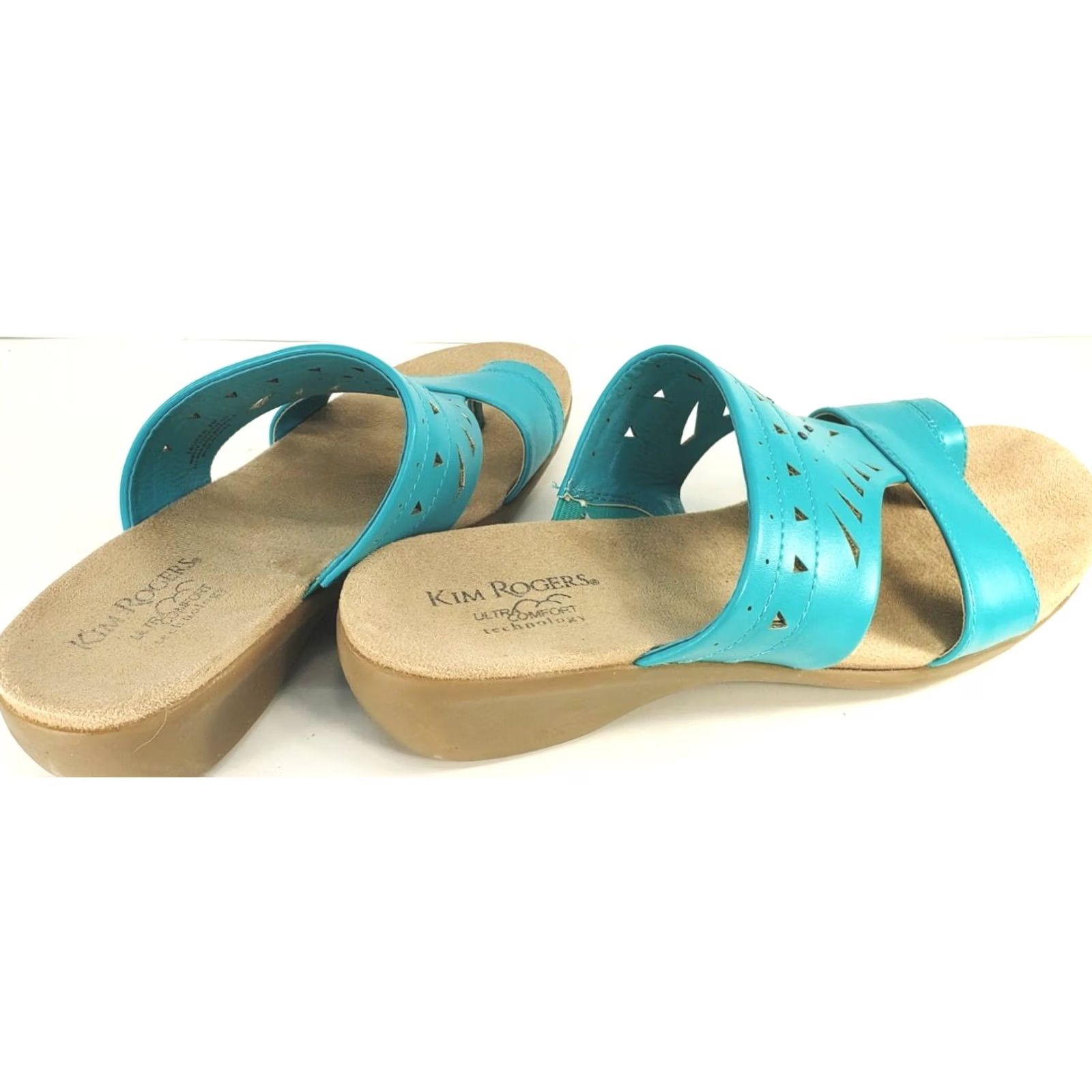Vintage Kim Rogers Tauren Women's 8M Ultra Comfort Slip On Sandals Turquoise Blue Size US 8 / IT 38 - 4 Thumbnail