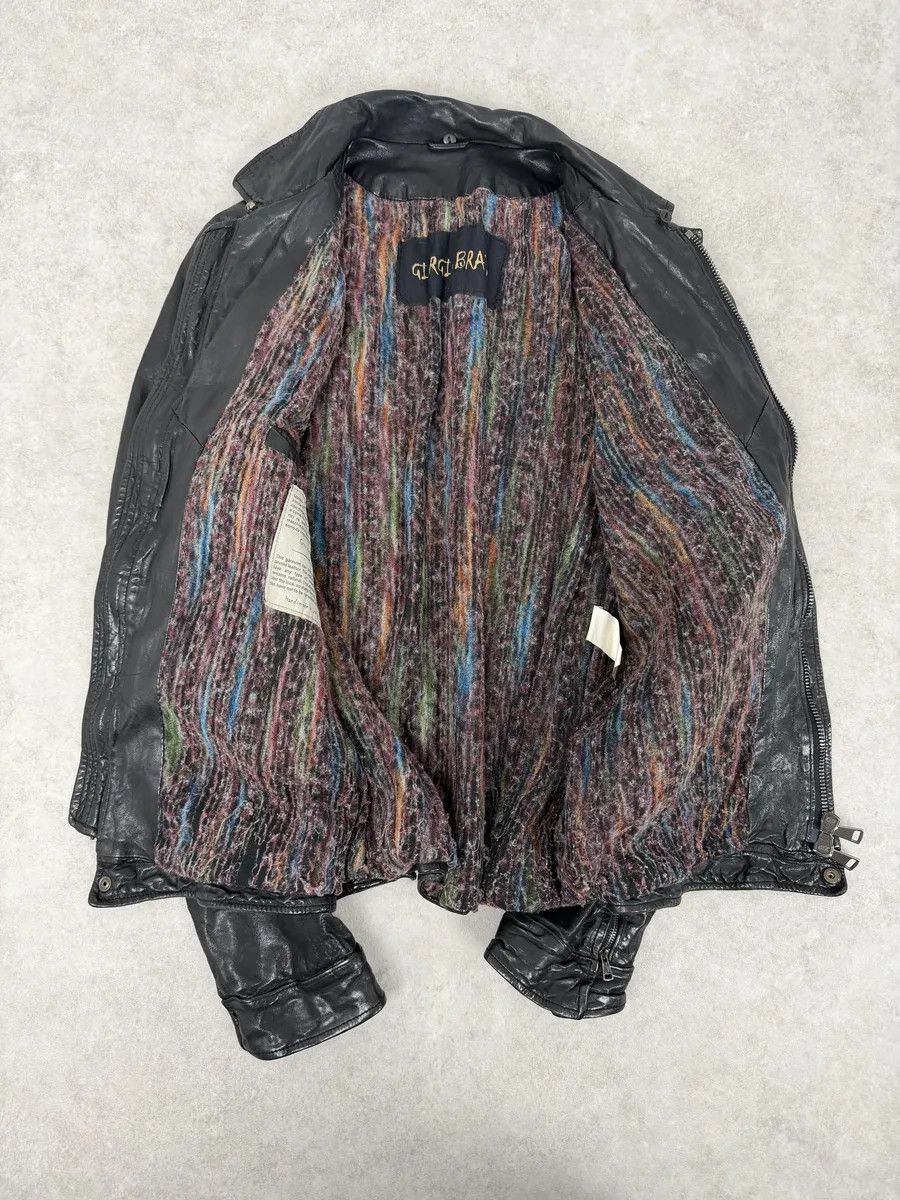 Giorgio Brato 2000s Giorgio Brato Black Avant-Garde Leather Jacket Size US M / EU 48-50 / 2 - 5 Thumbnail