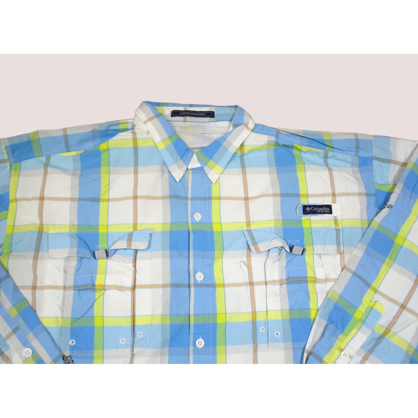 Vintage Columbia Shirt Men 2XL Blue PB PFG Super Bahama Plaid Button-Up Long Sleeve Col ar Casual Outdoor Fishing IEEE? Size US XXL / EU 58 / 5 - 1 Thumbnail