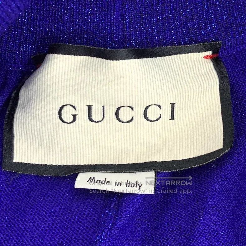 Gucci Gucci Size XS Blue side striped glitter wool casual trouser Size 42" / US 20 - 6 Thumbnail