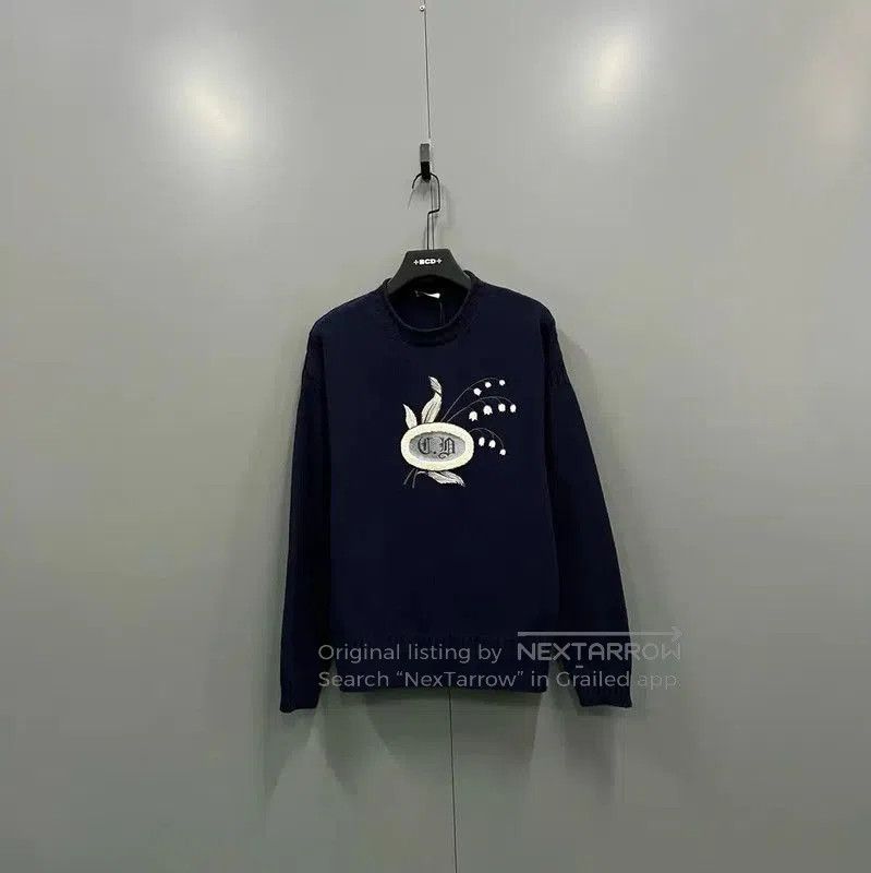 Dior Dior Men's Navy Wool Long Sleeve Sweater . Size US S / EU 44-46 / 1 - 1 Thumbnail