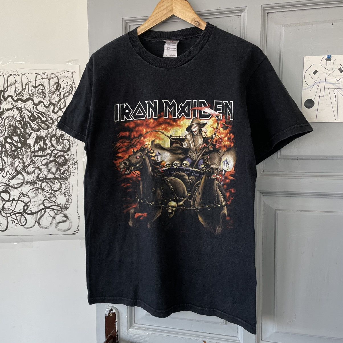 Iron Maiden × Vintage RARE Vintage Iron Maiden Death On The Road 2005 T-shirt Size US M / EU 48-50 / 2 - 2 Thumbnail