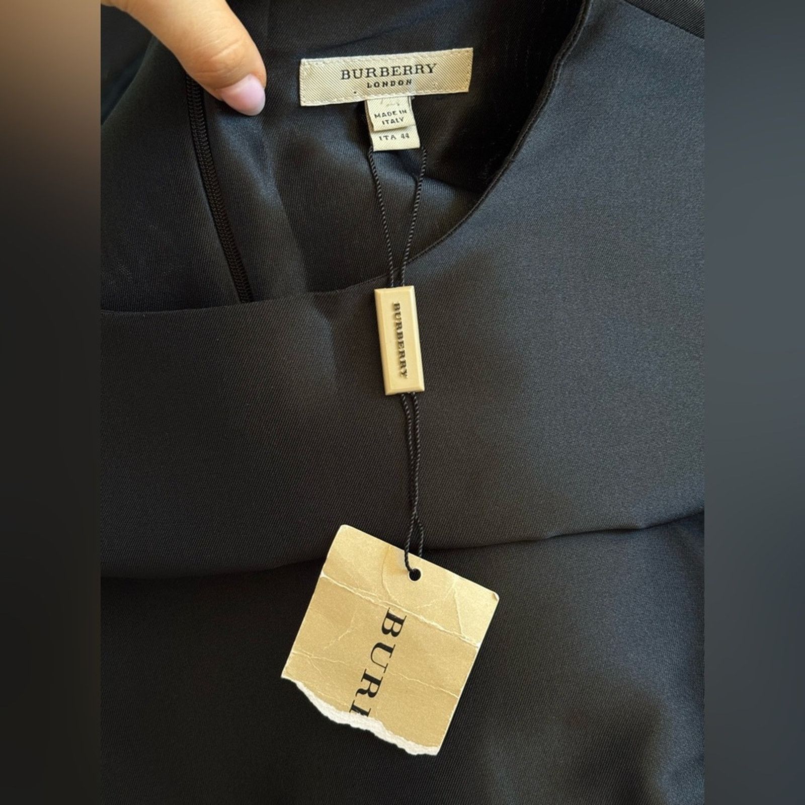 Burberry Burberry Black Dress with Embellished Trim NWT Size L / US 10 / IT 46 - 7 Thumbnail
