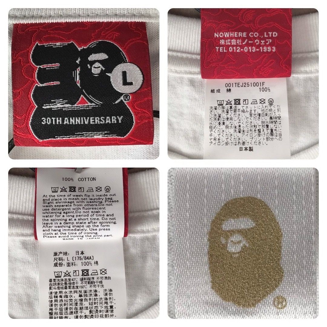 Bape BAPE 30th anniversary APE HEAD T-shirt a bathing ape Size US L / EU 52-54 / 3 - 9 Thumbnail