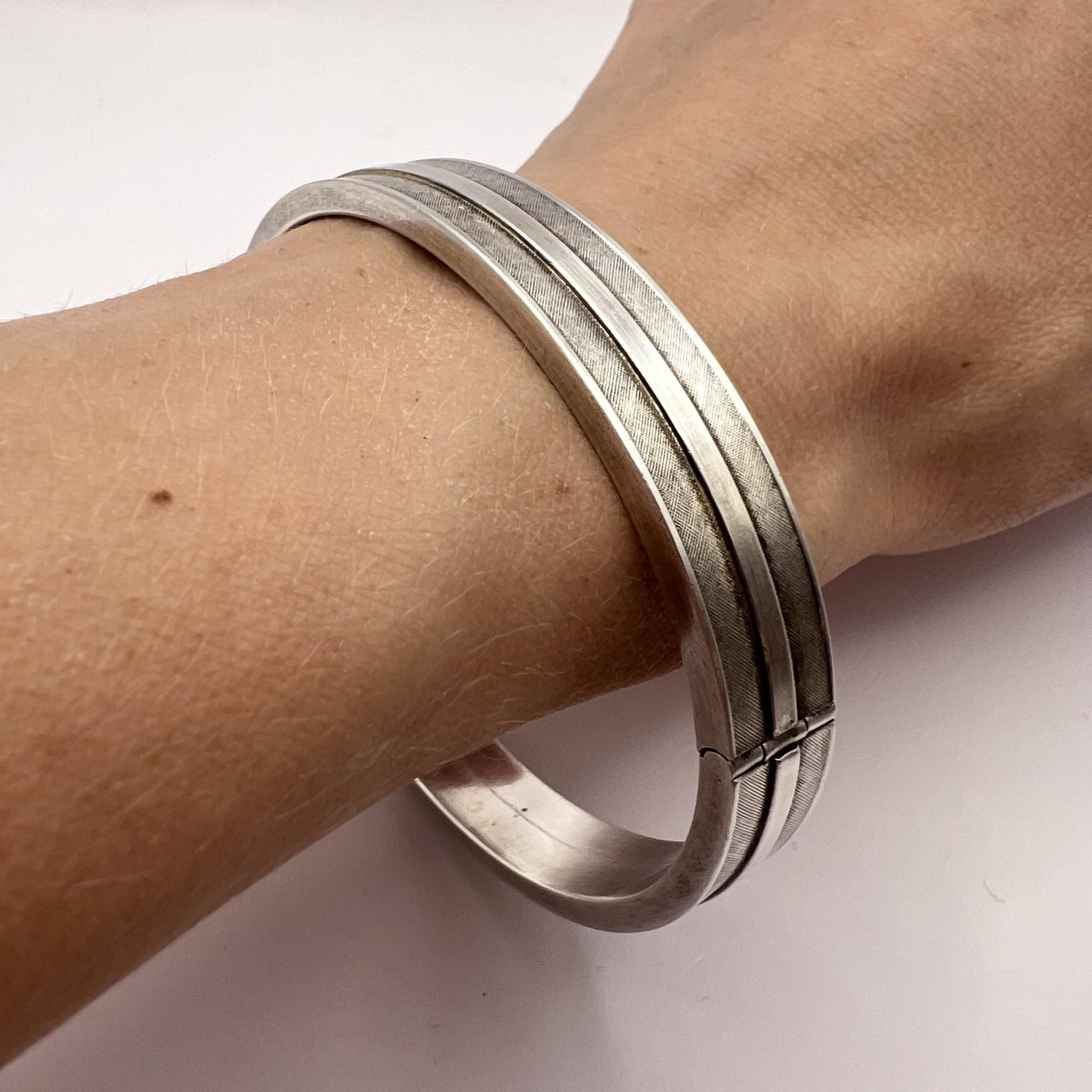 Vintage Art Silver 835 Jewelry Cuff Circle Bracelet 29gr