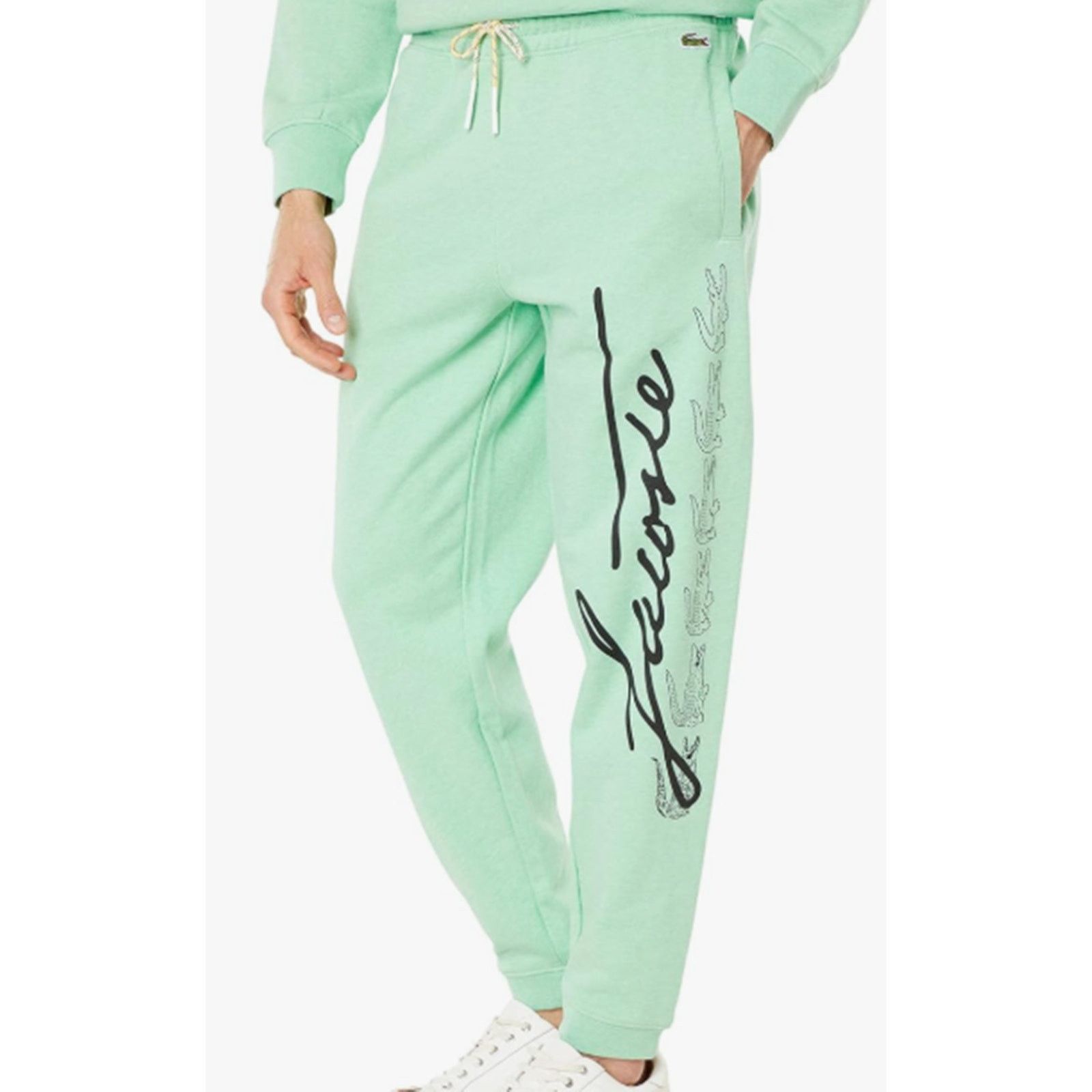 Lacoste Lacoste Men's Signature Cotton Fleece Sweatpants Green S Size US 30 / EU 46 - 1 Thumbnail