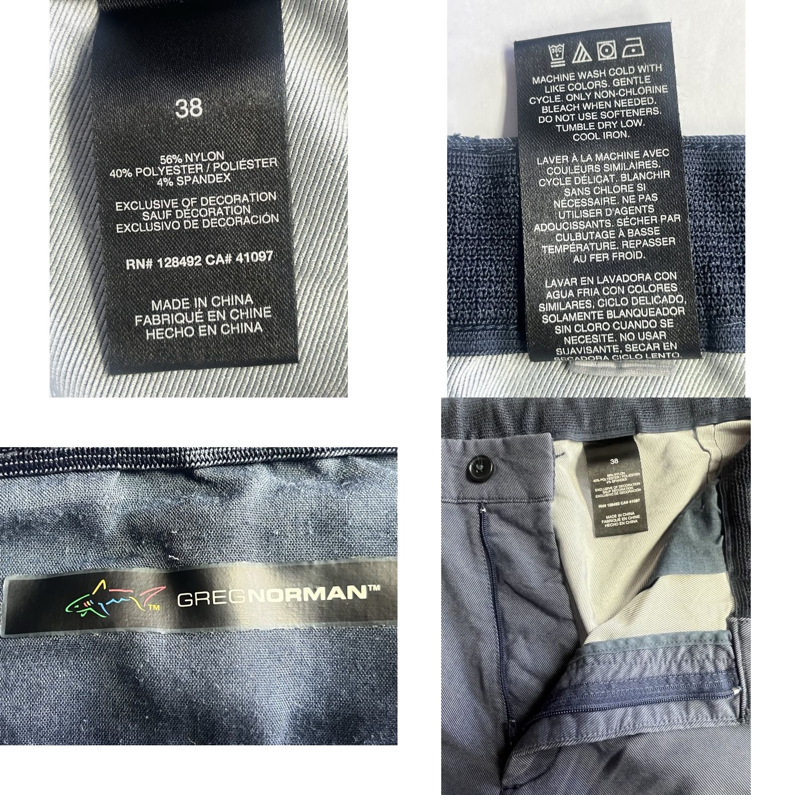 Vintage Greg Norman Men’s Size 36 Blue Golf Shorts Chino Polyester blend Size US 36 / EU 52 - 8 Thumbnail