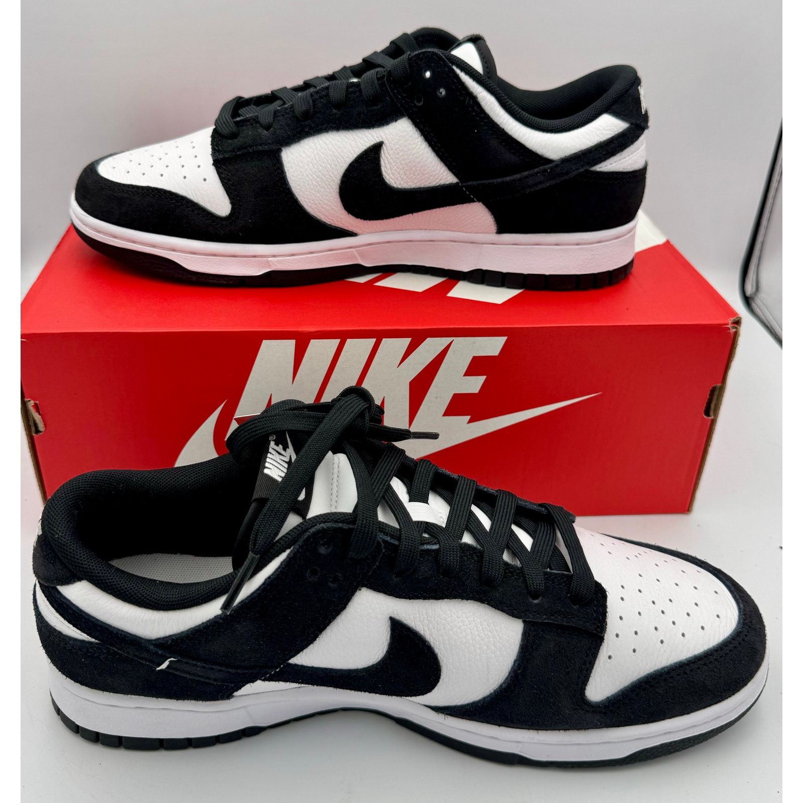 Nike Nike Dunk Low Panda Suede White Black FQ8249-100 Sz 10 # 366 Size US 10 / EU 43 - 4 Thumbnail