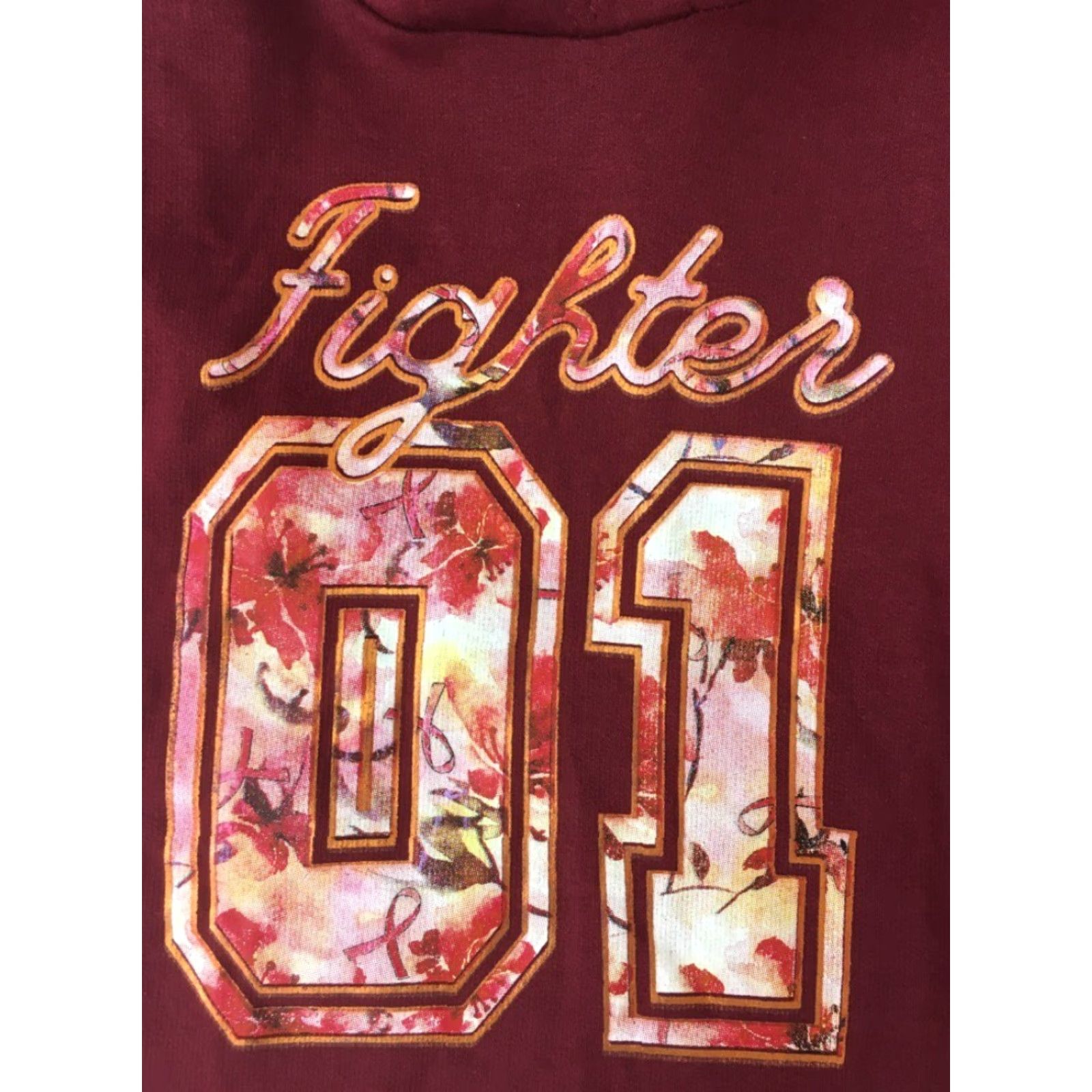 Olive Live Breathe Fight Hoodie Womens S Red Pink Floral Cancer Awareness Size S / US 4 / IT 40 - 2 Thumbnail