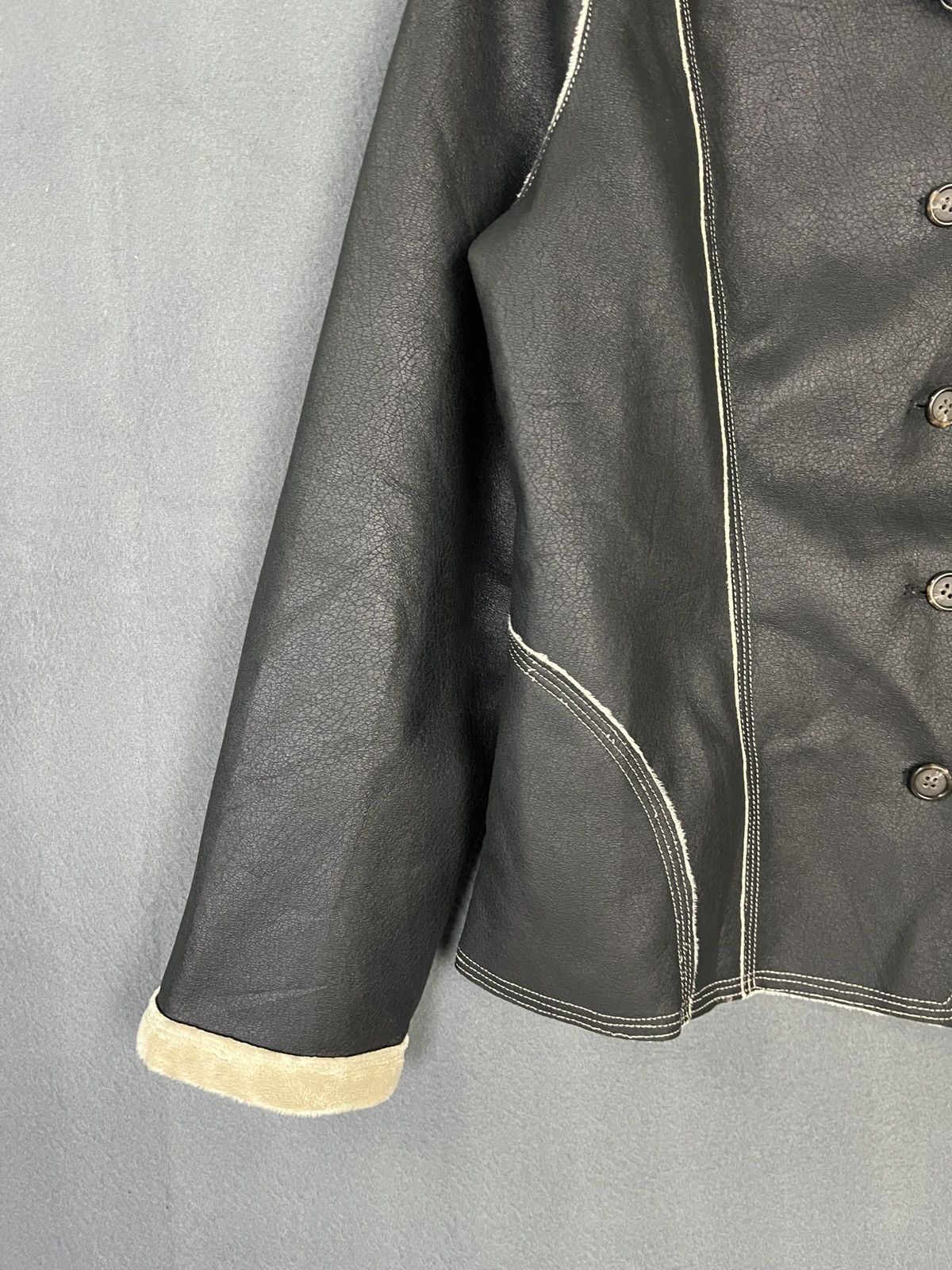 Designer × Kansai Yamamoto × Vintage Kansai Bis Faux Suede Leather Coat Jacket Fleece Lined Size S / US 4 / IT 40 - 5 Thumbnail