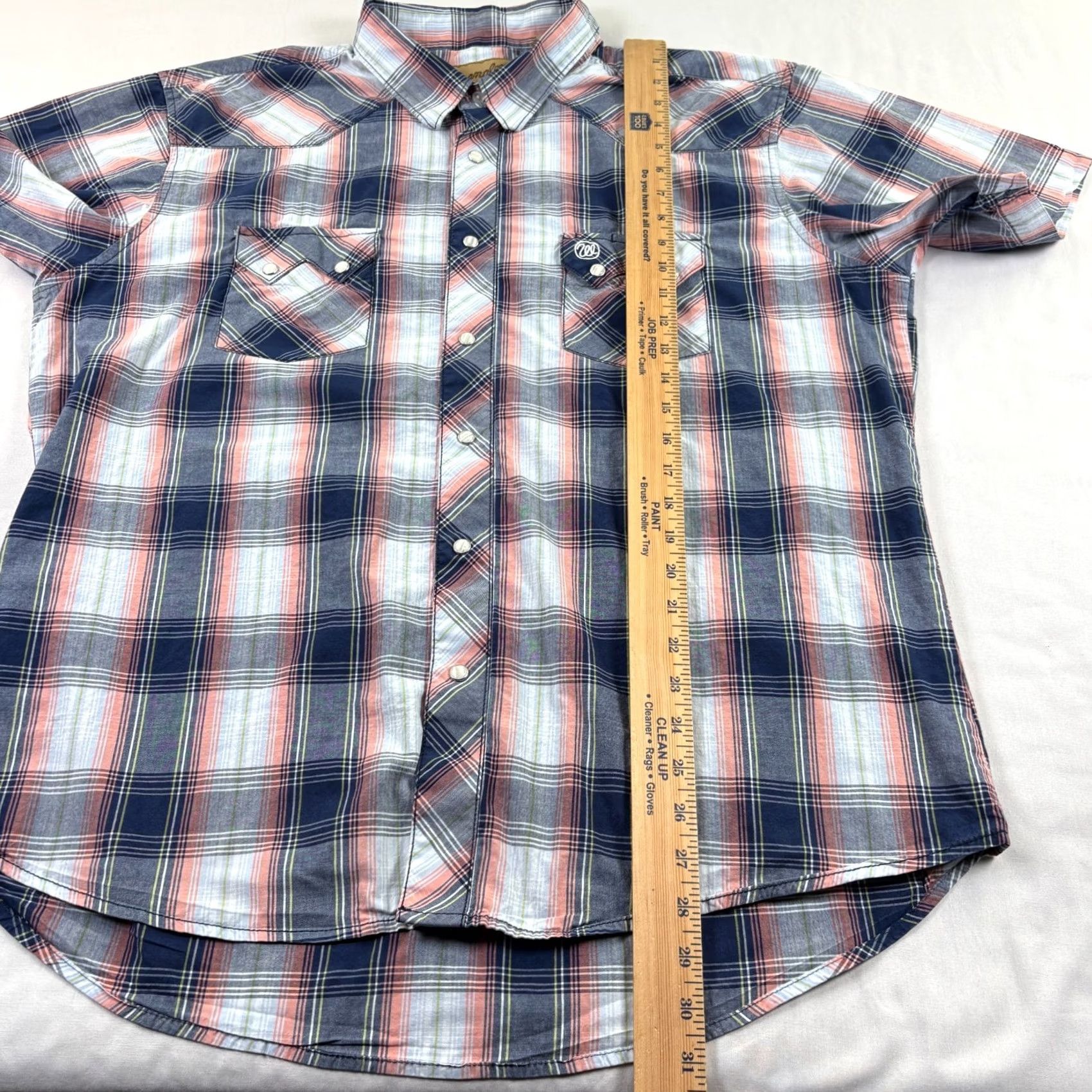 Wrangler Wrangler Shirt Mens 2XL Blue Plaid Pearl Snap Up Western Rodeo Cowboy Size US XXL / EU 58 / 5 - 6 Thumbnail