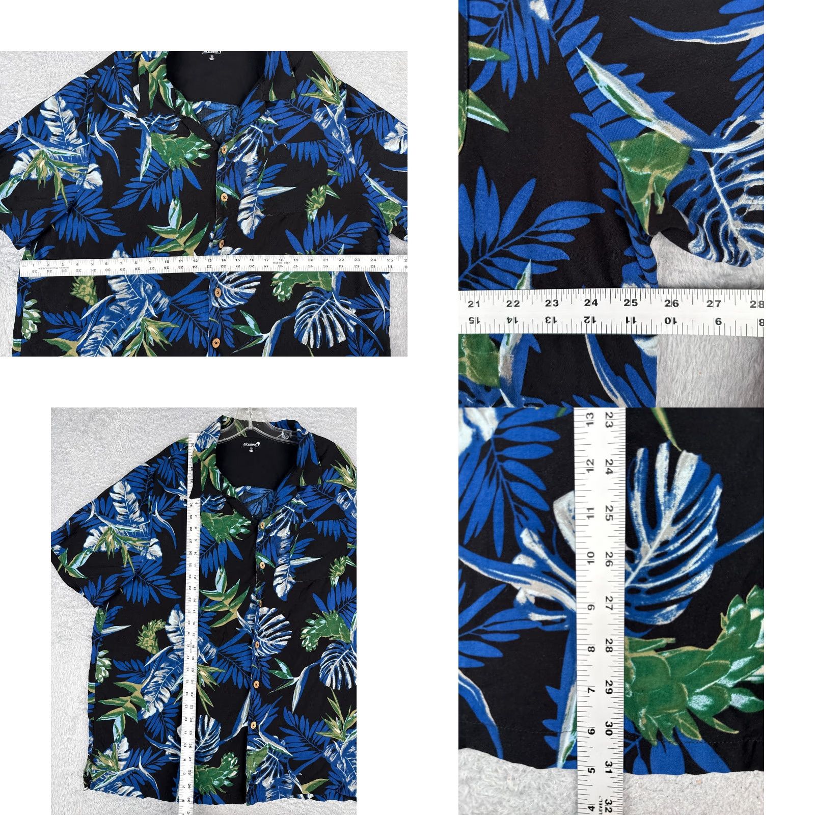 Vintage KINGSIZE Island Shirt Adult 2XL Black Floral 100% Rayon Hawaiian Button-Up Shirt Size US XXL / EU 58 / 5 - 8 Thumbnail