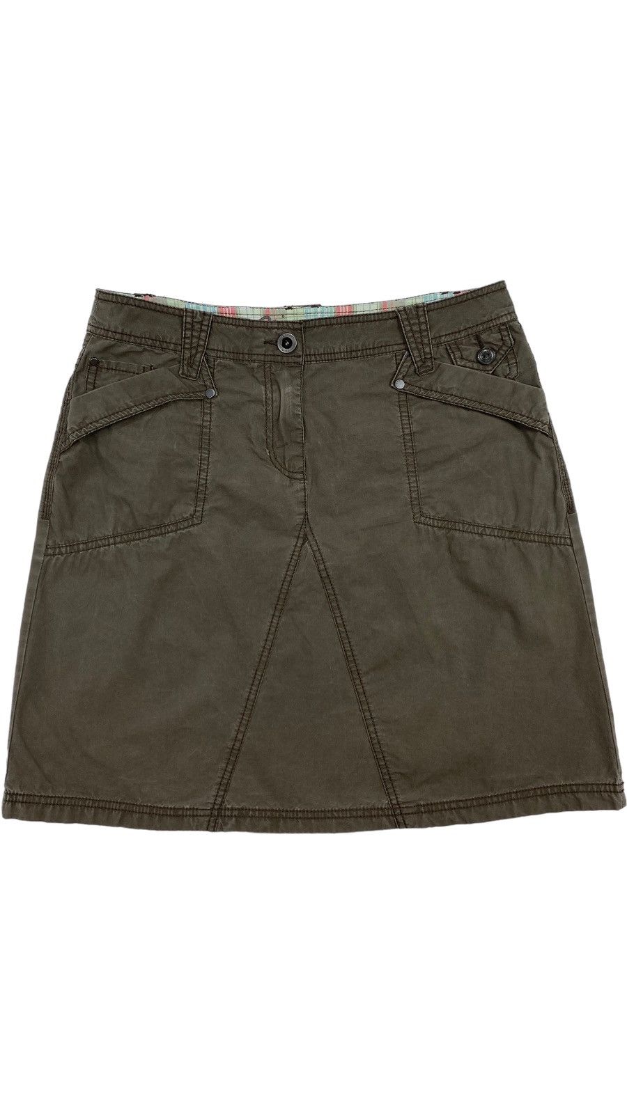 Vintage 🔥LASTDROP🔥Y2K GorpCore Washed Brown A-Line Lightweight Skirt Size 29" - 2 Thumbnail